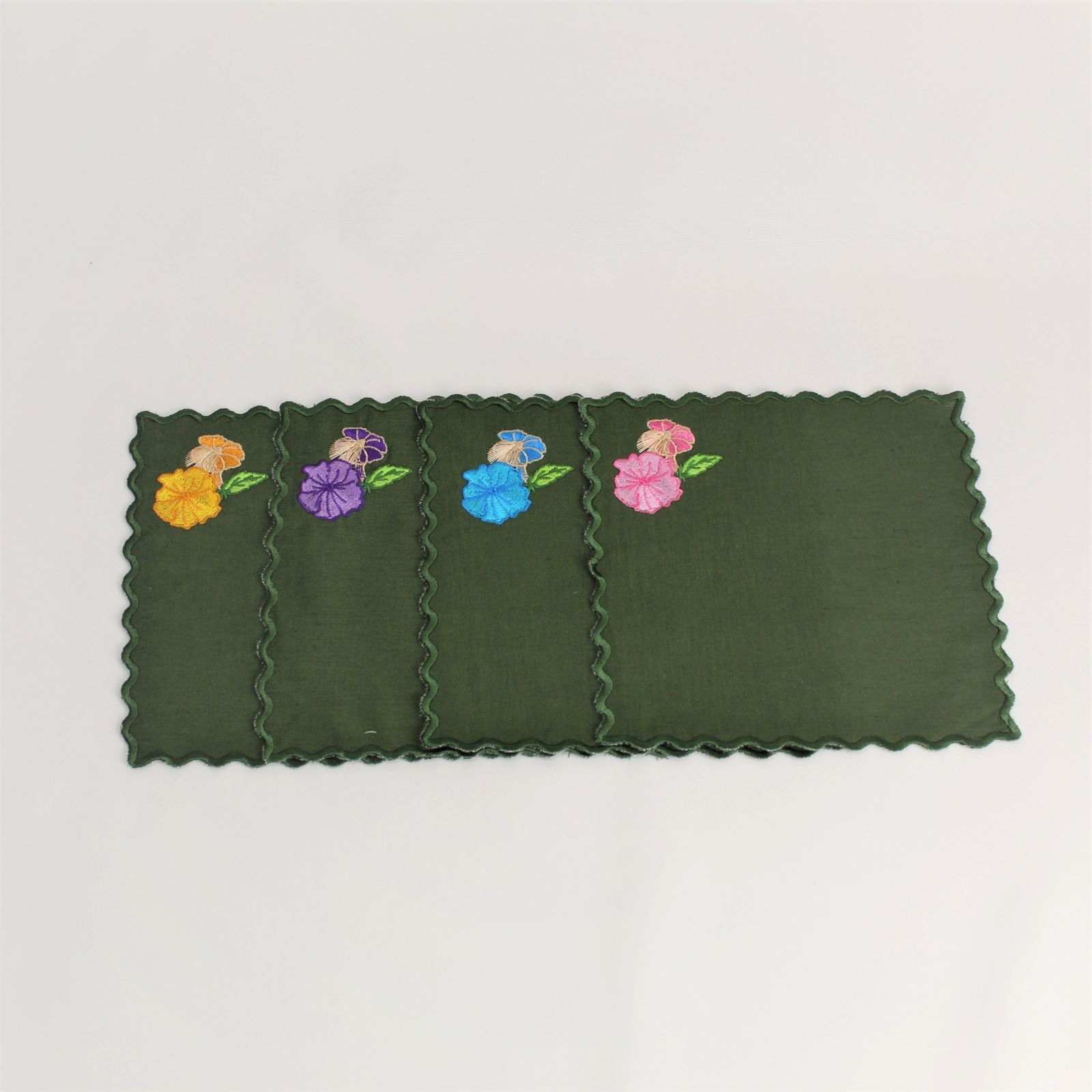 Guardanapo Cocktail Ondas Bordado Flor