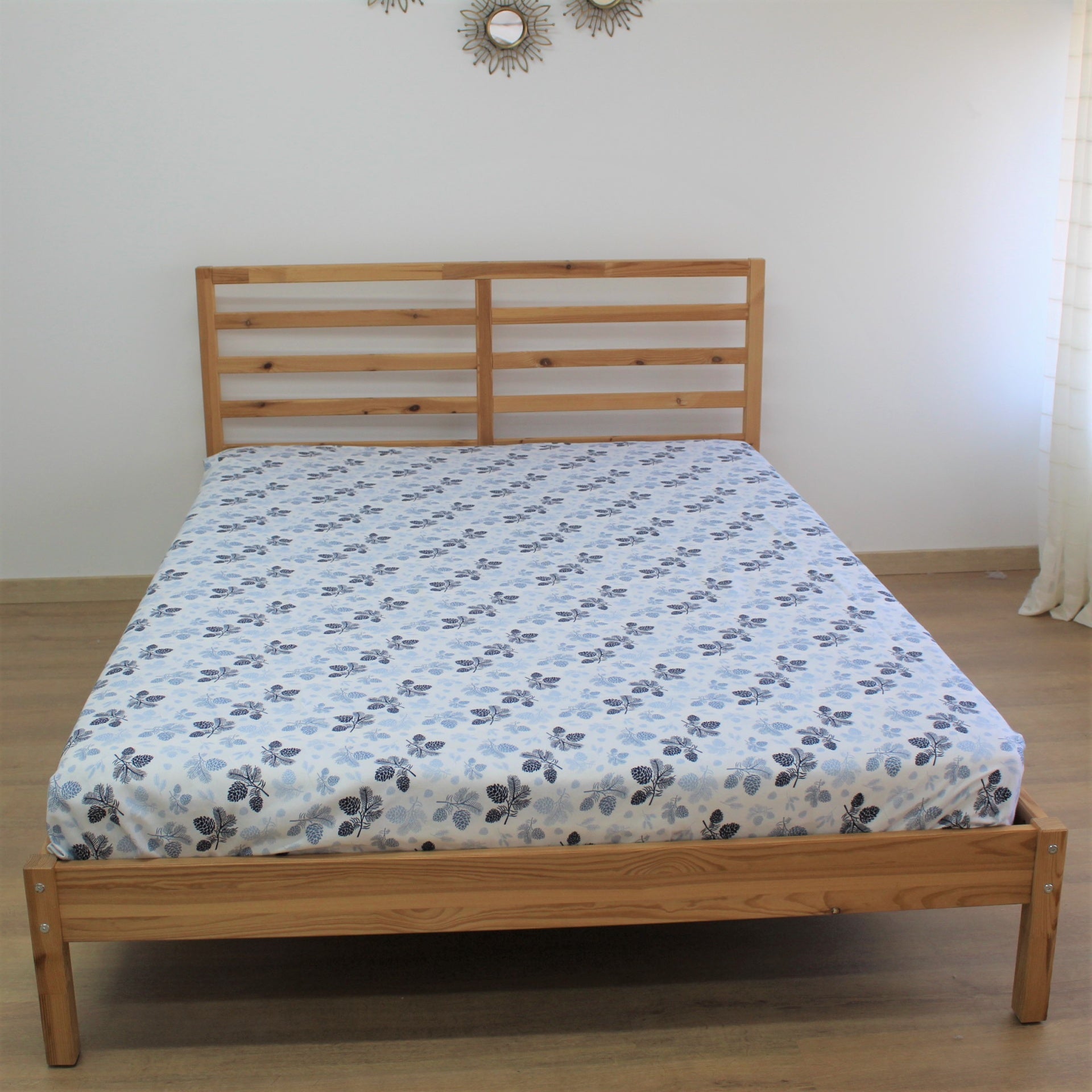 Lençol de Baixo Flanela Pinha Azul