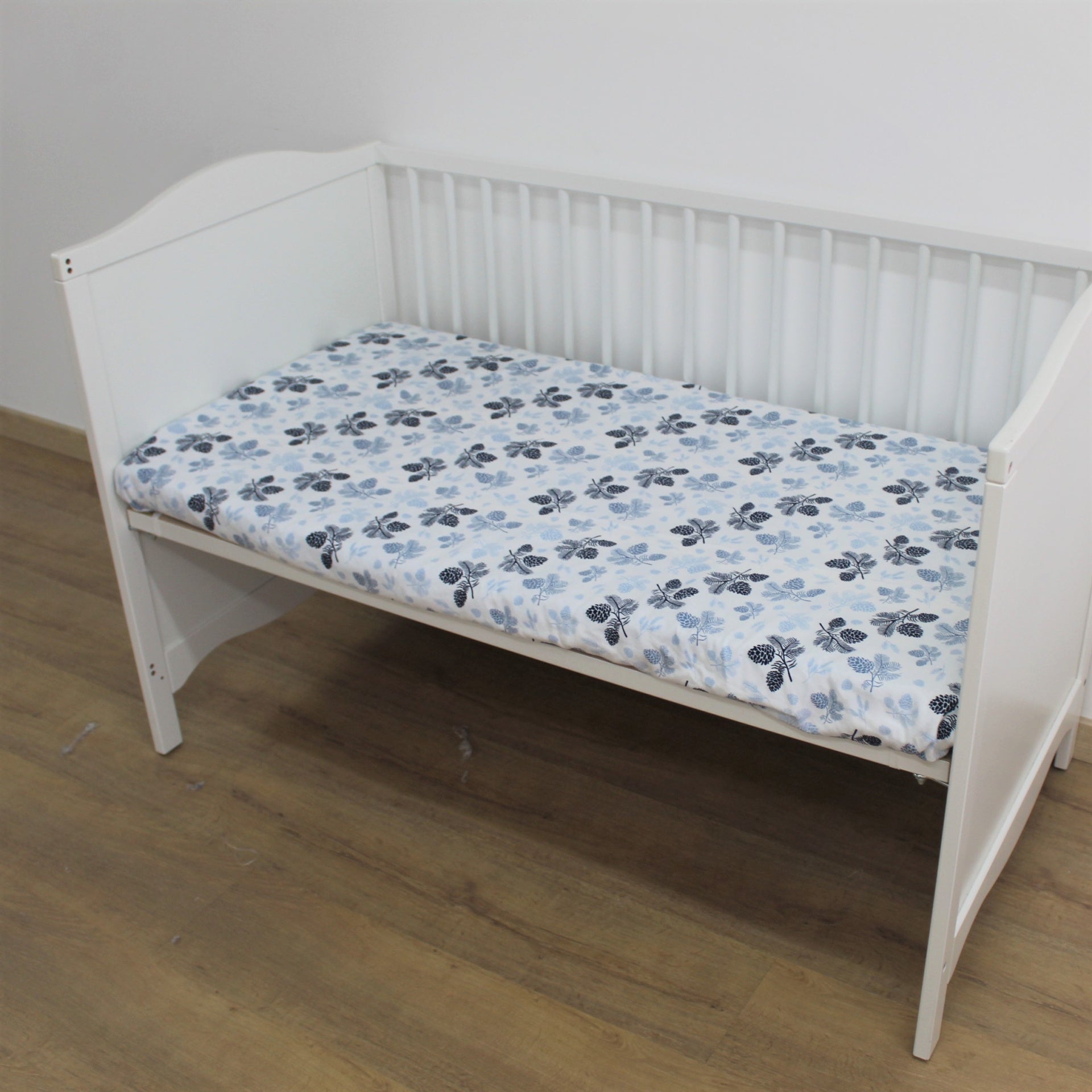 Lençol de Baixo Flanela  Pinha Azul Baby