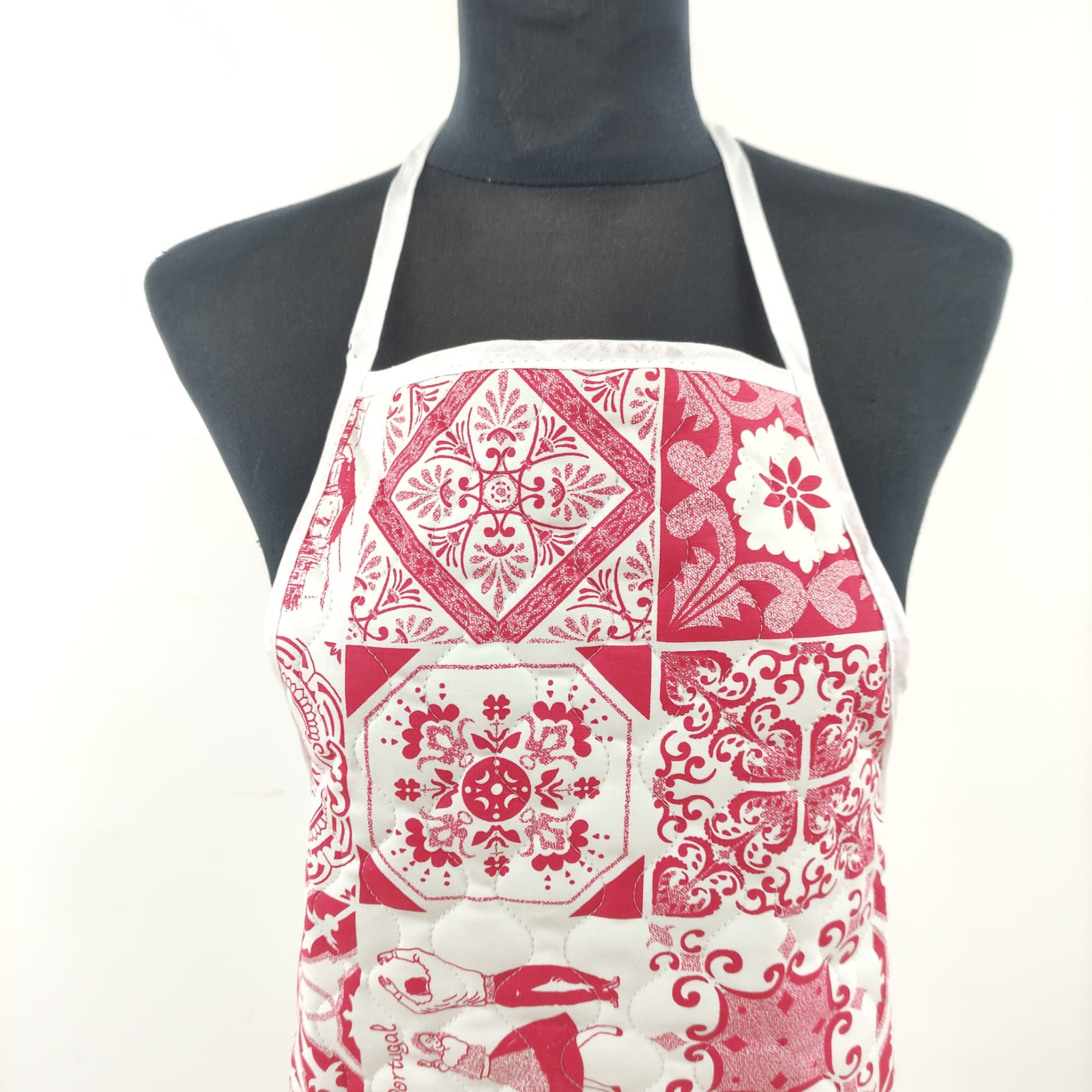 Avental Acolchoado Azulejos Vermelho