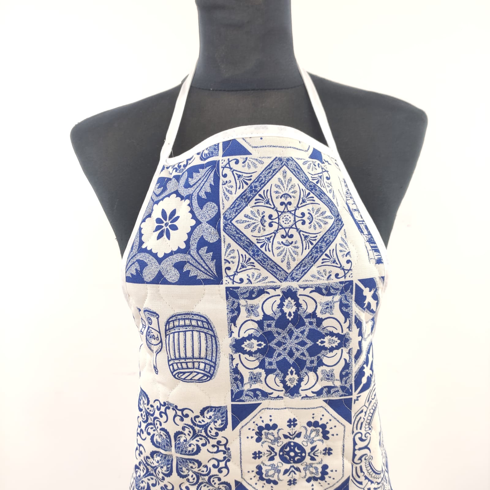 Avental Acolchoado Azulejos Azul