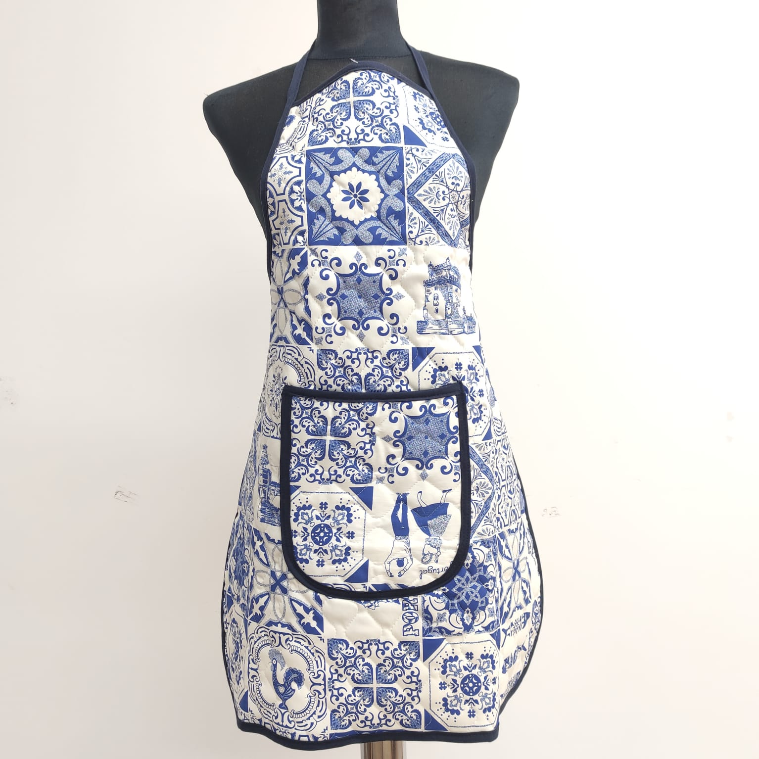 Avental Acolchoado Azulejos Azul