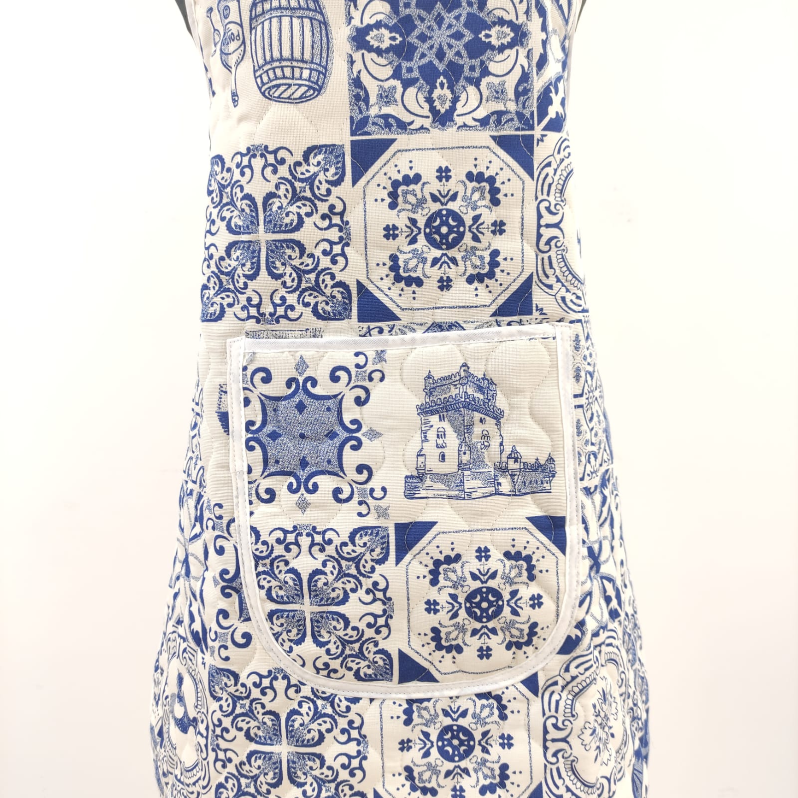 Avental Acolchoado Azulejos Azul