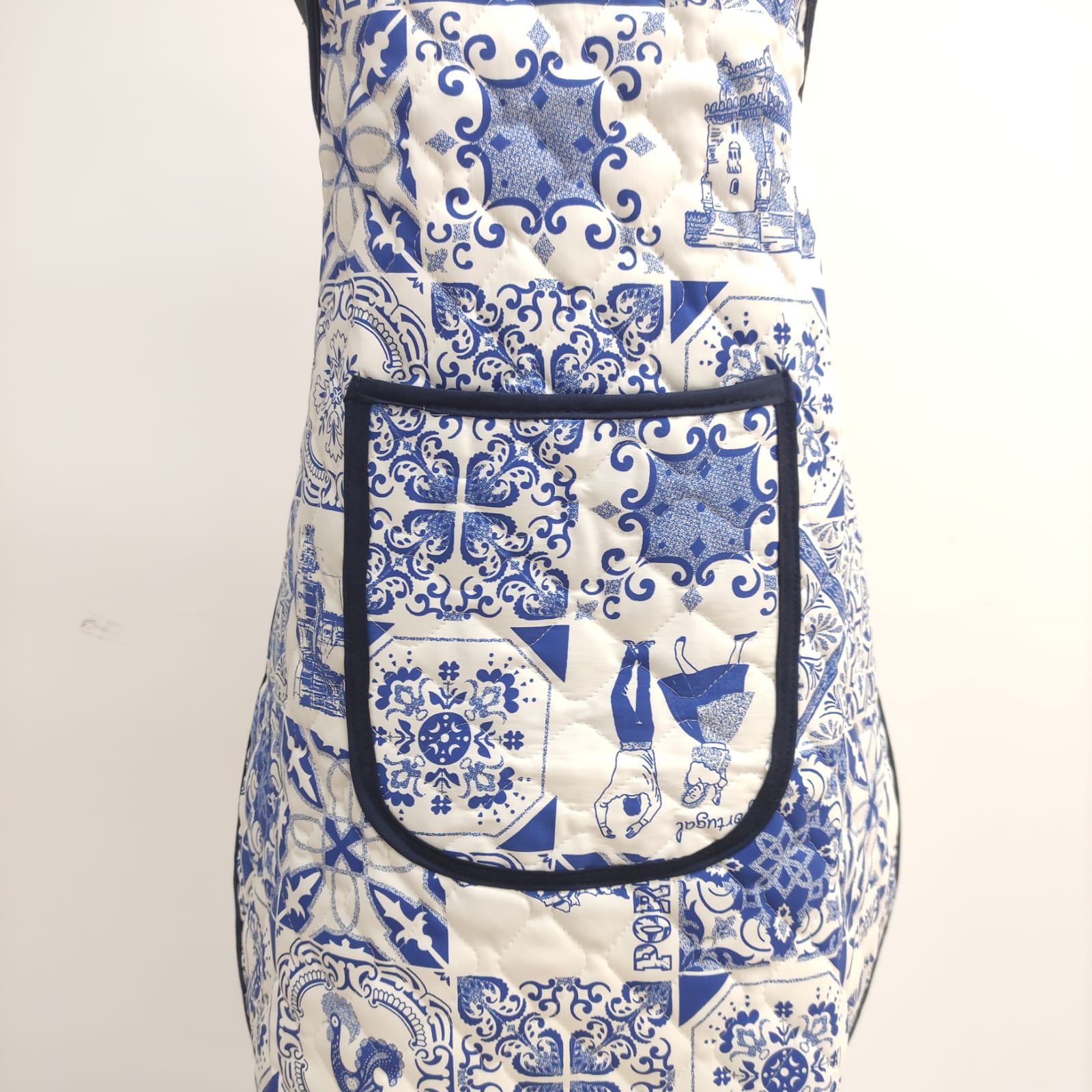 Avental Acolchoado Azulejos Azul