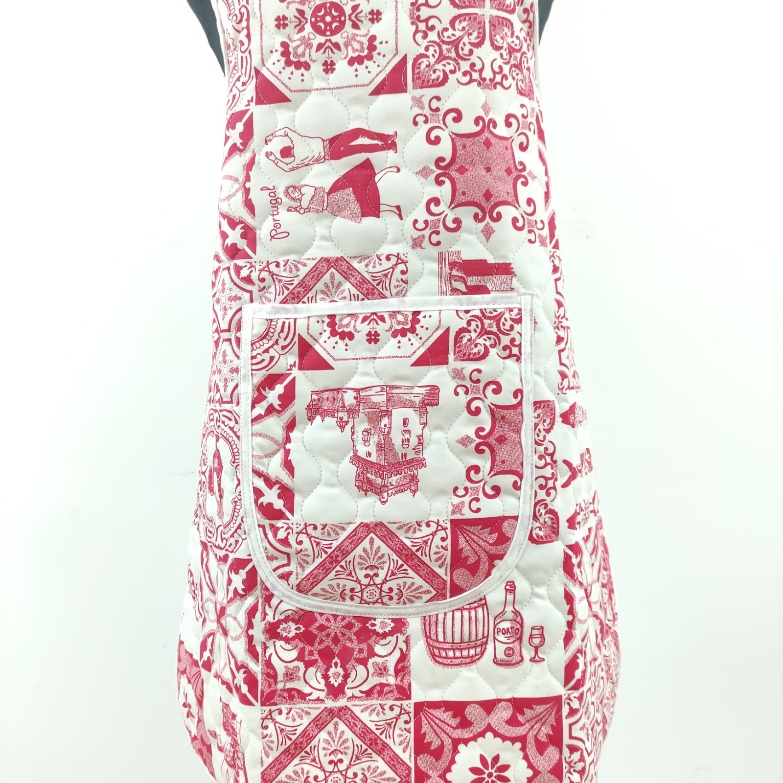 Avental Acolchoado Azulejos Vermelho