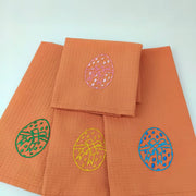Pano de Cozinha Algodão Easter Egg Laranja