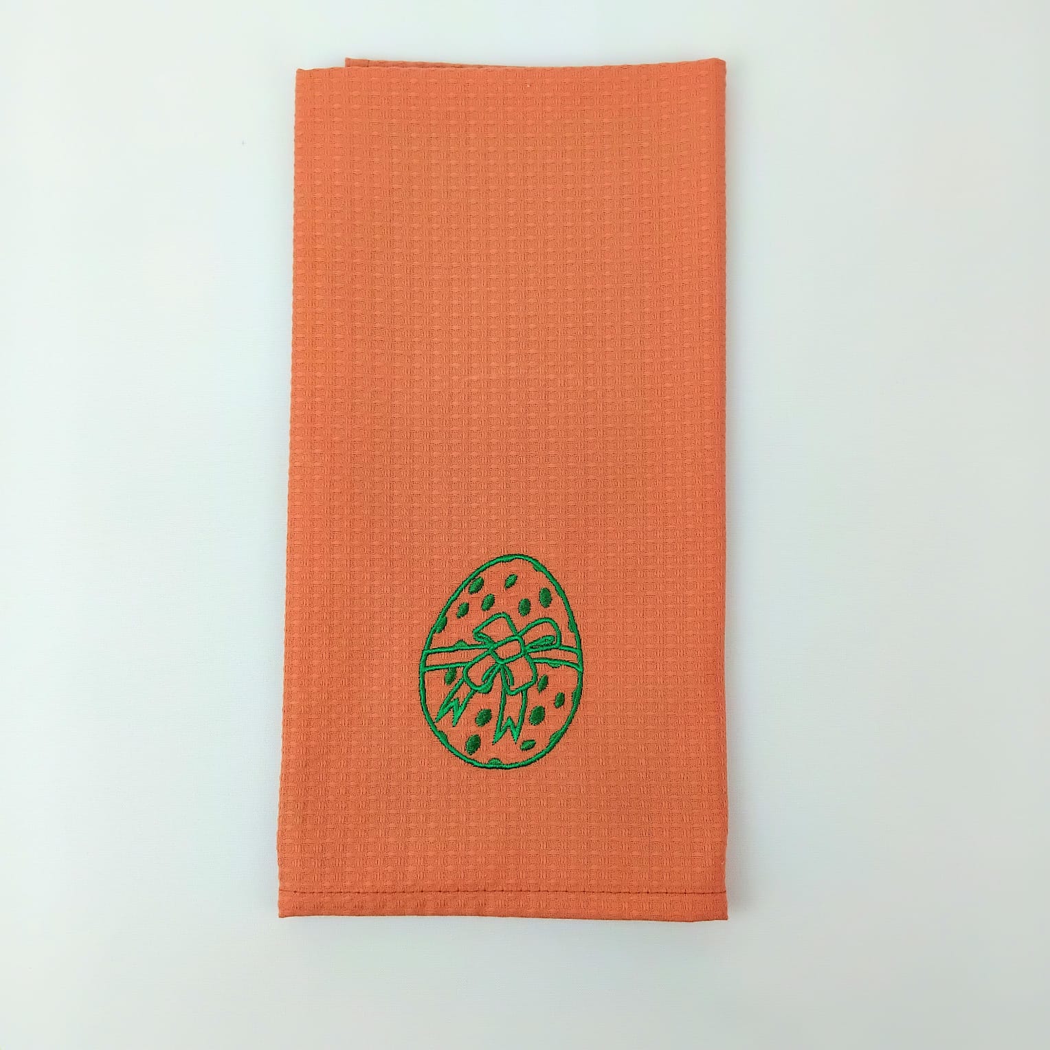 Pano de Cozinha Algodão Easter Egg Laranja