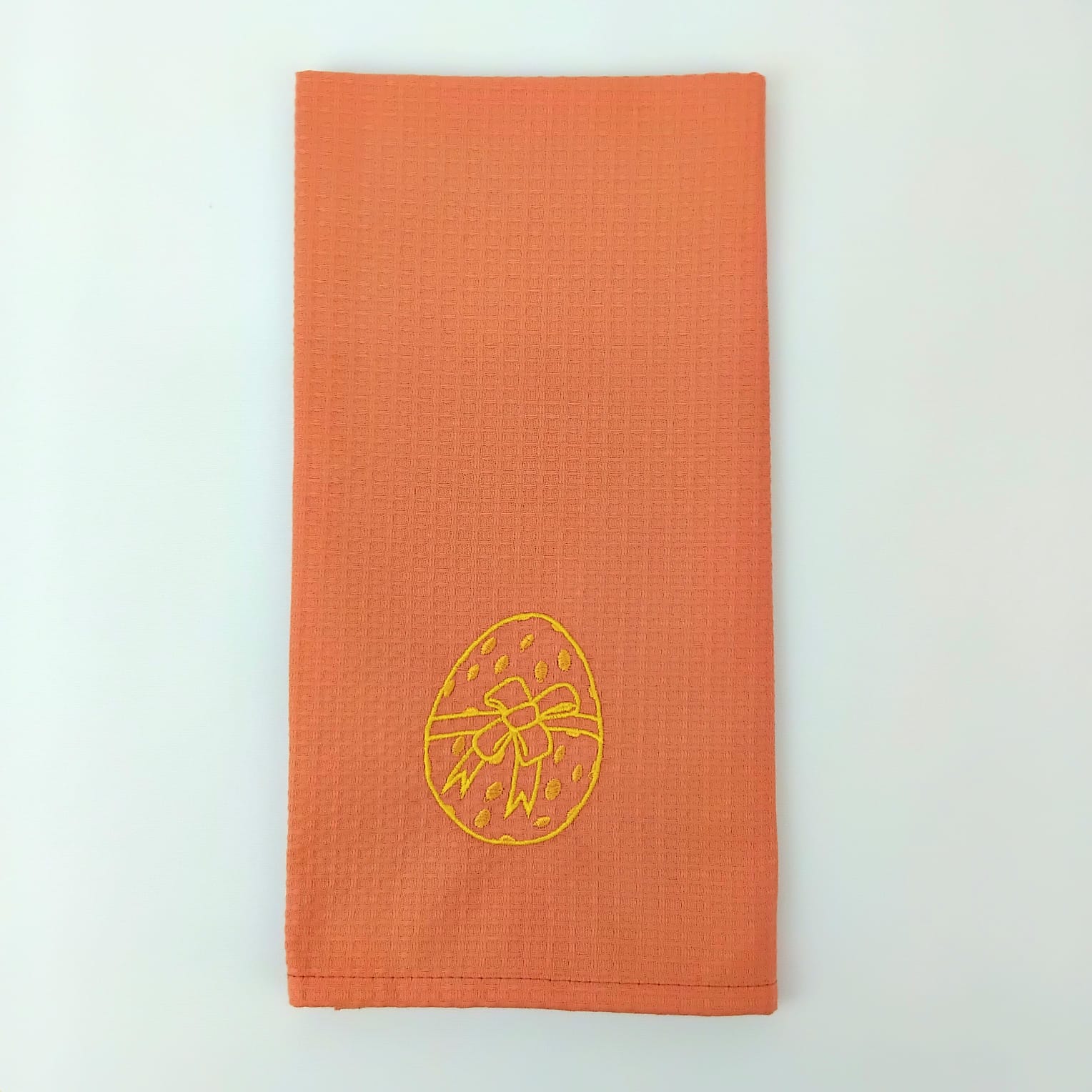 Pano de Cozinha Algodão Easter Egg Laranja