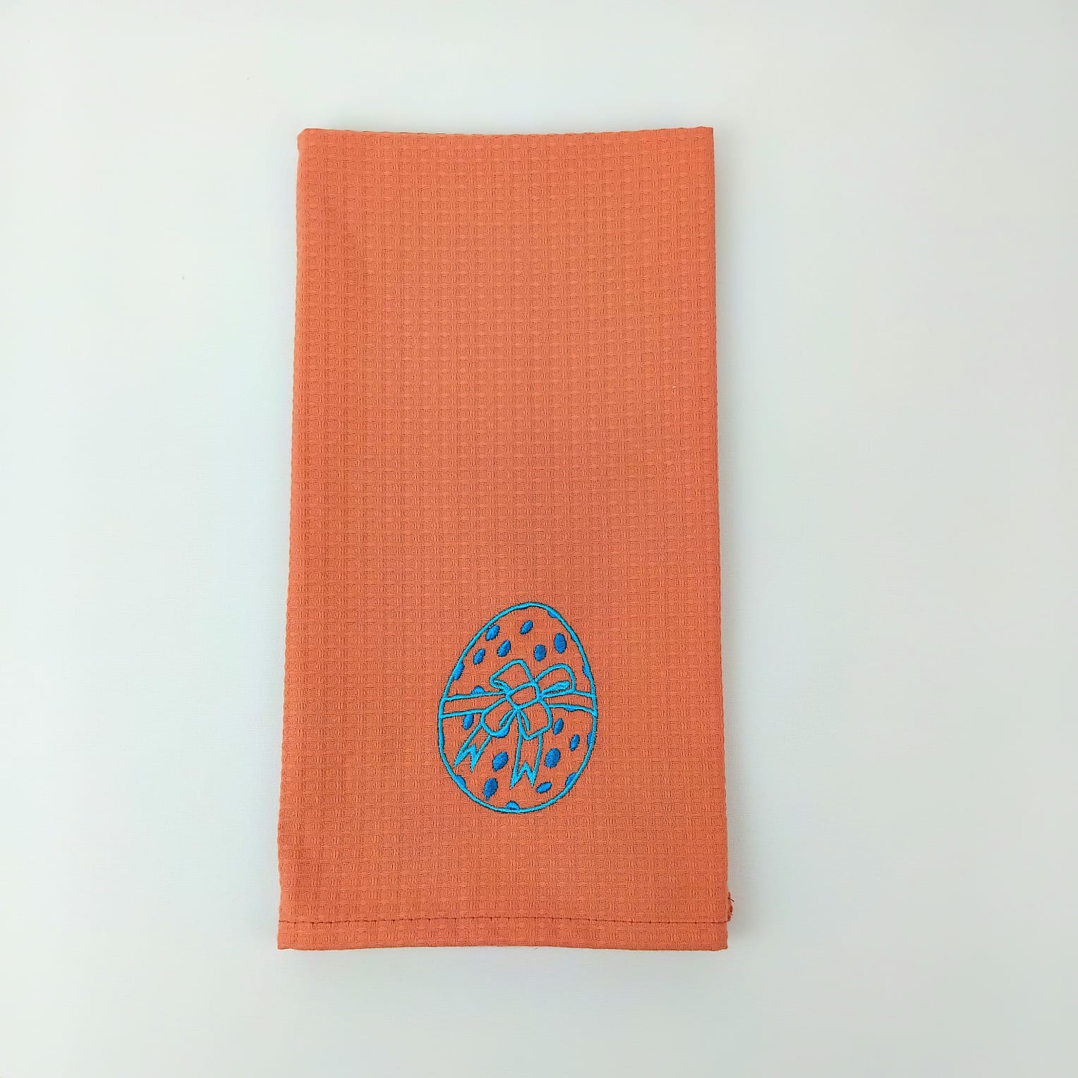Pano de Cozinha Algodão Easter Egg Laranja