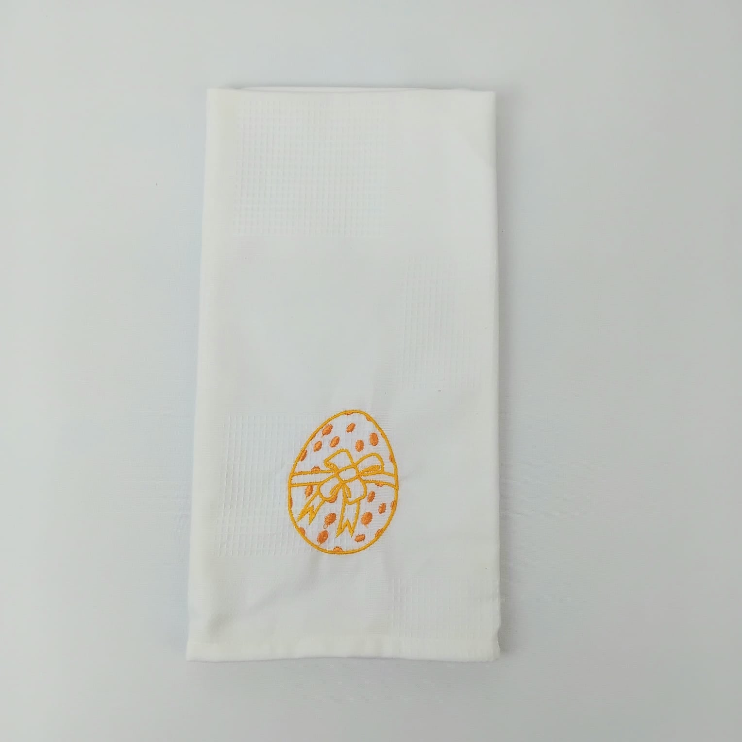 Pano de Cozinha Algodão Easter Egg Branco