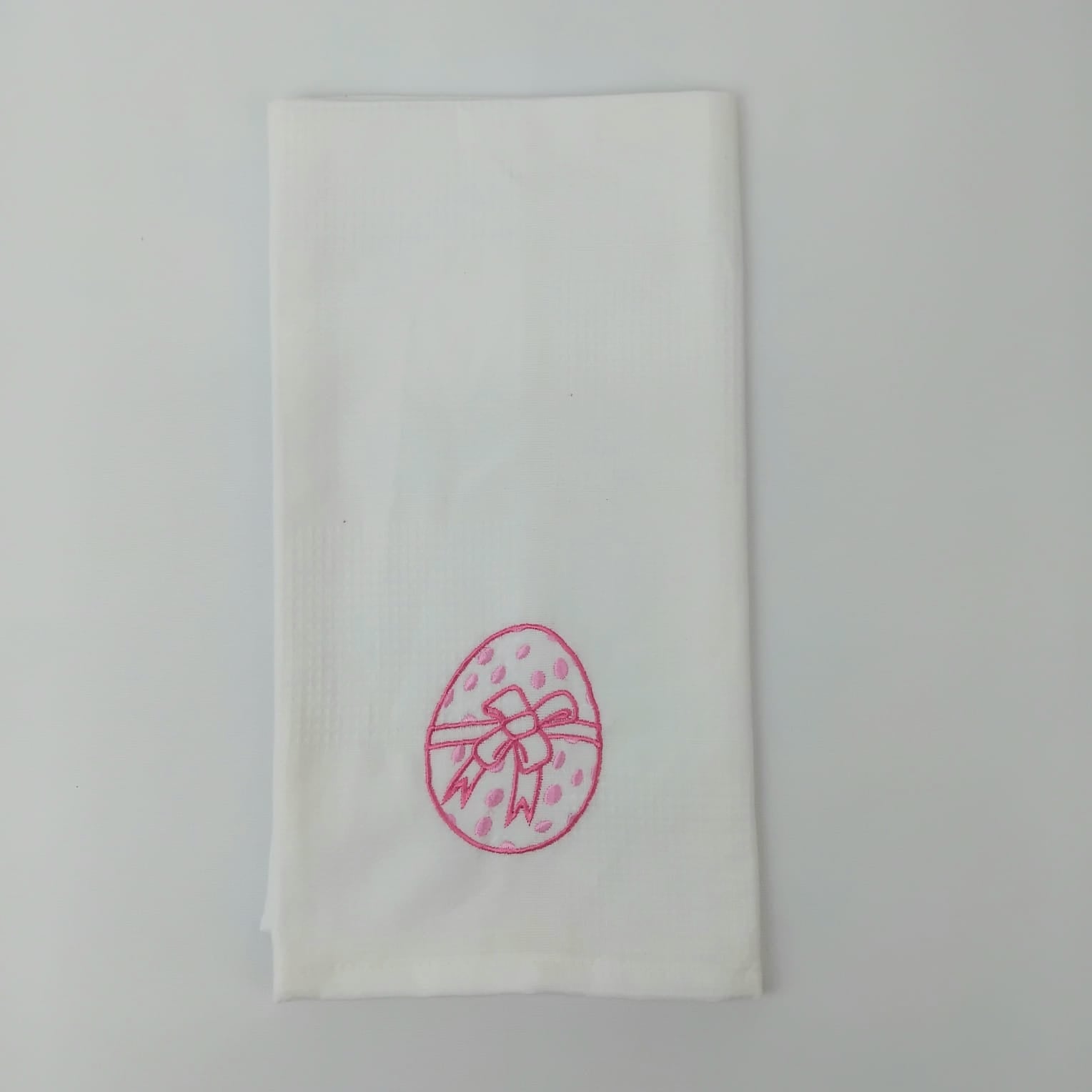 Pano de Cozinha Algodão Easter Egg Branco
