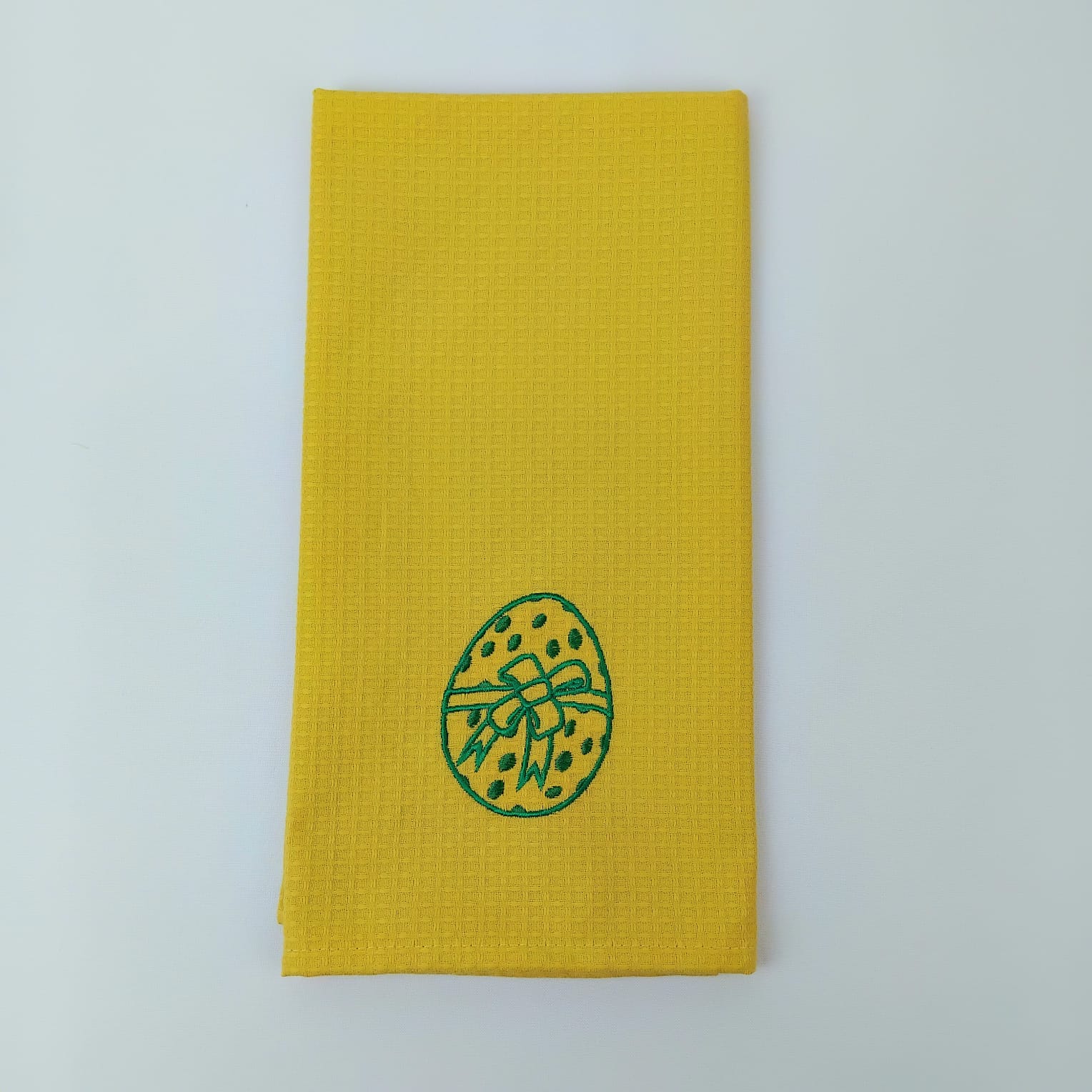 Pano de Cozinha Algodão Easter Egg Amarelo