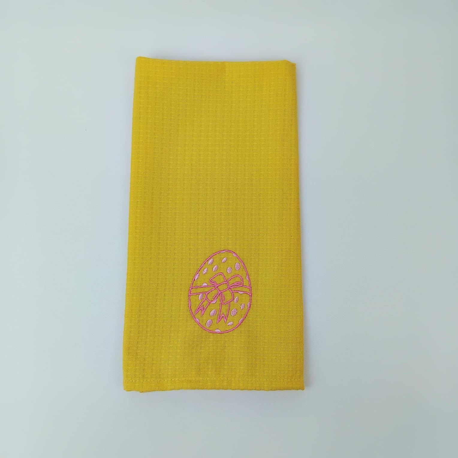 Pano de Cozinha Algodão Easter Egg Amarelo