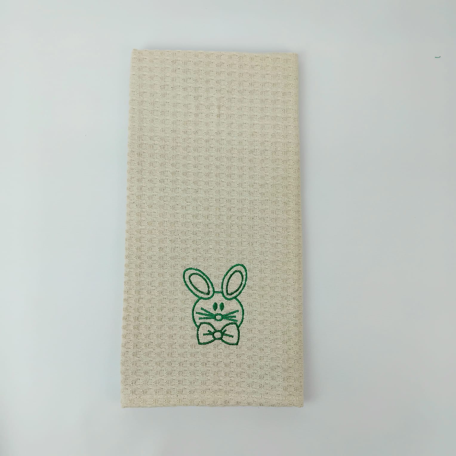 Pano de Cozinha Algodão Easter Rabbit Bege