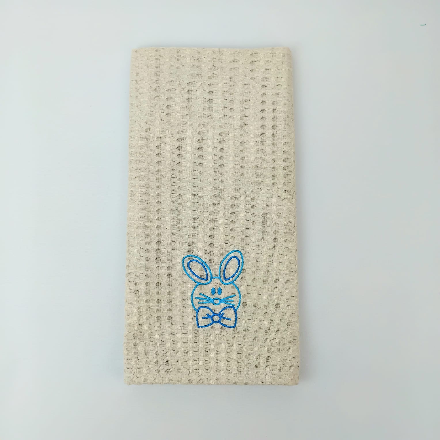Pano de Cozinha Algodão Easter Rabbit Bege