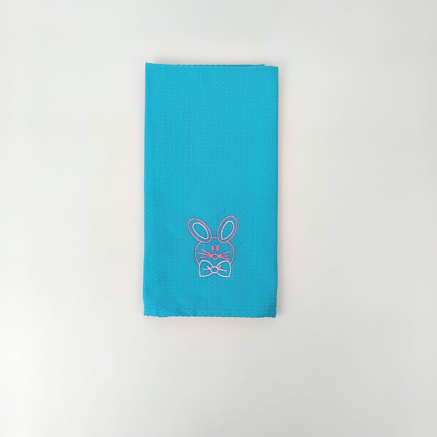 Pano de Cozinha Algodão Easter Rabbit Azul