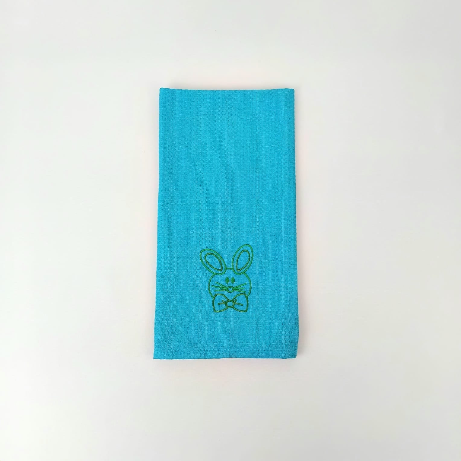 Pano de Cozinha Algodão Easter Rabbit Azul