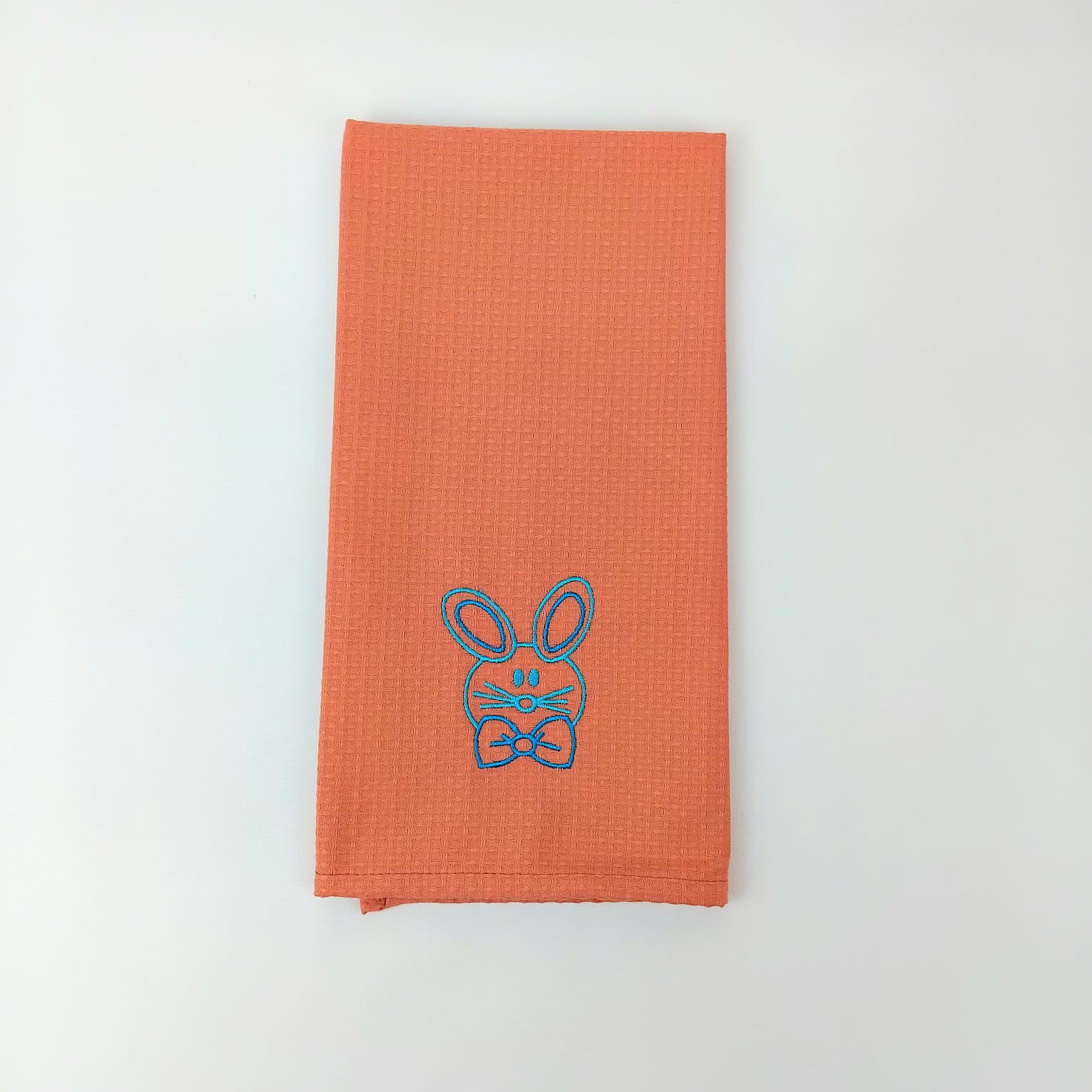 Pano de Cozinha Algodão Easter Rabbit Laranja