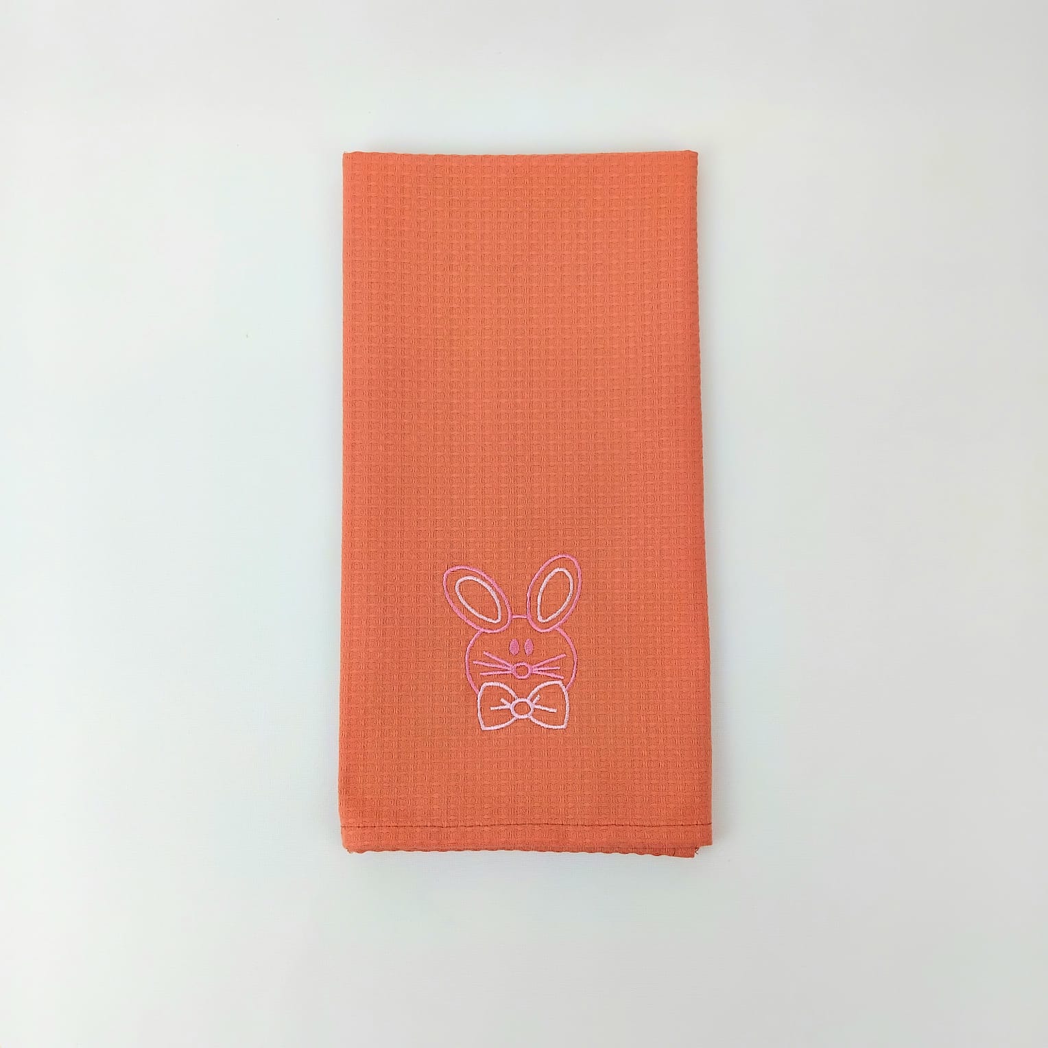 Pano de Cozinha Algodão Easter Rabbit Laranja