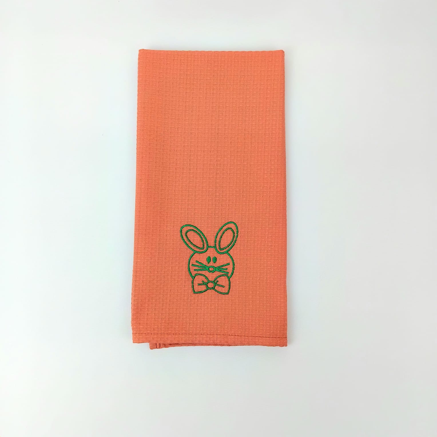 Pano de Cozinha Algodão Easter Rabbit Laranja