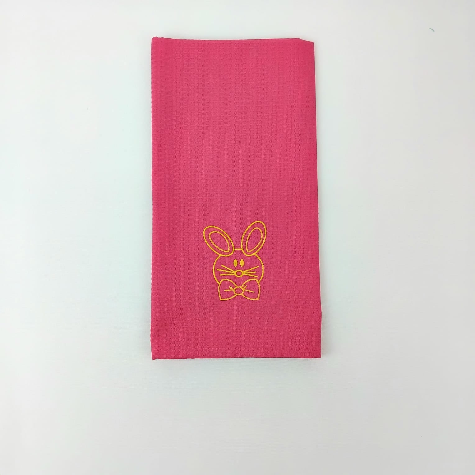 Pano de Cozinha Algodão Easter Rabbit Rosa