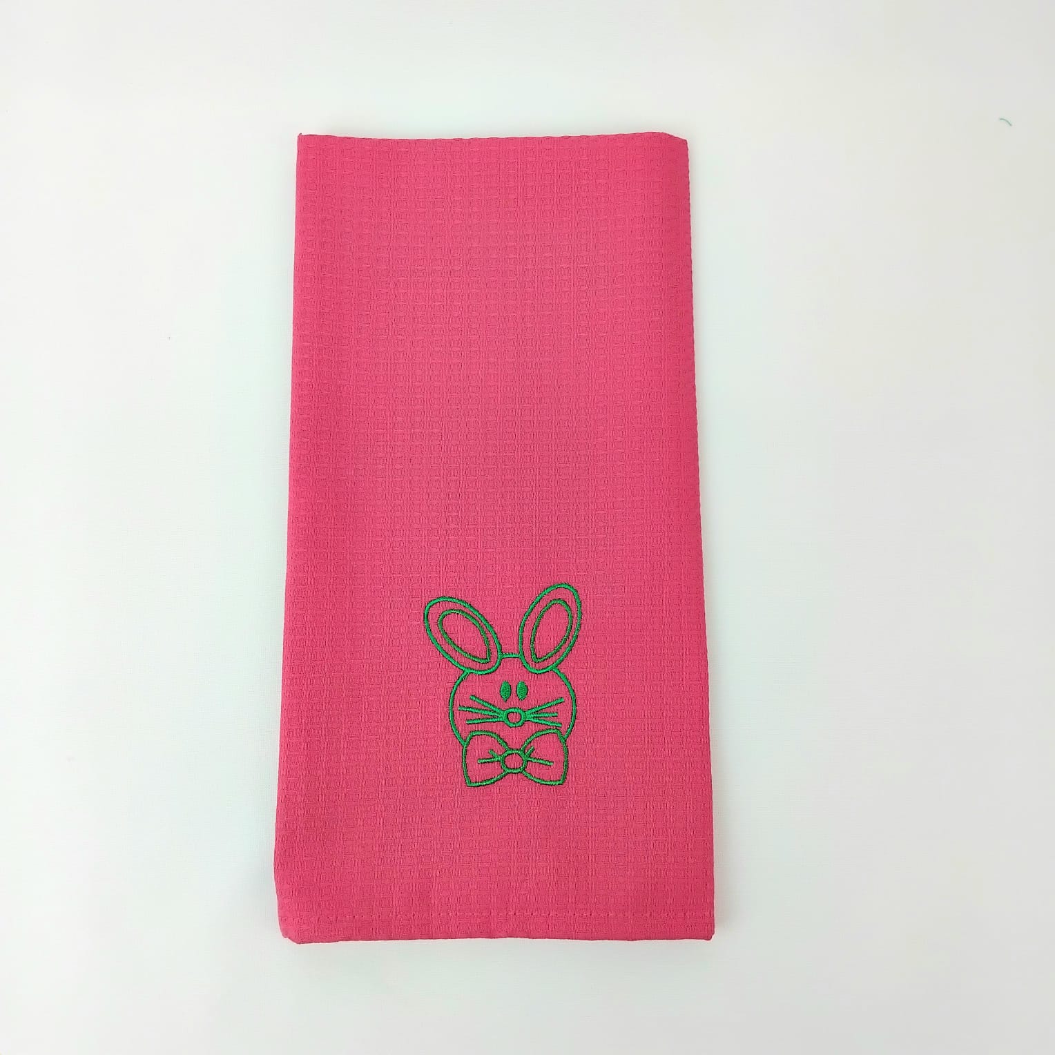 Pano de Cozinha Algodão Easter Rabbit Rosa