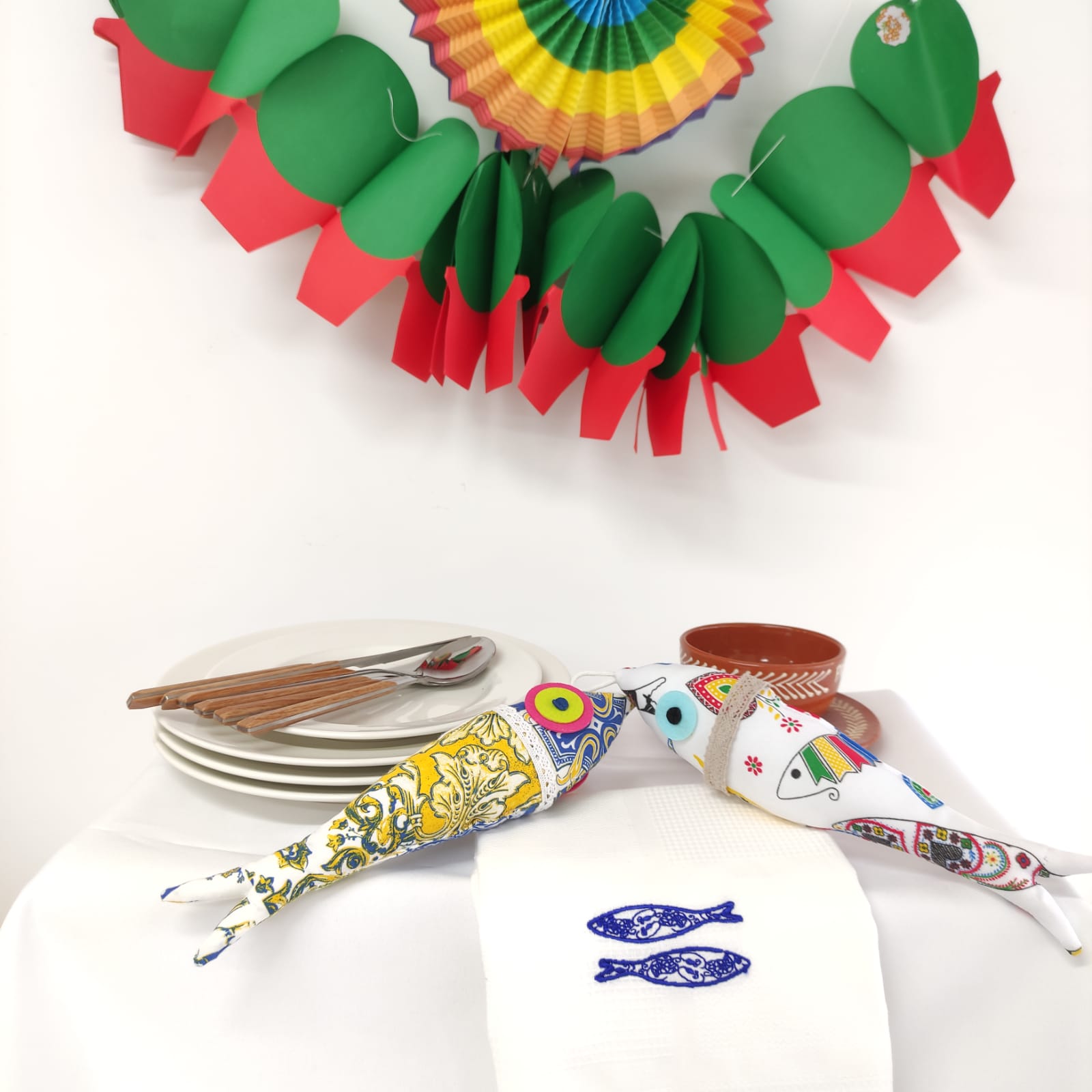 Pano de Cozinha Algodão Sardinha