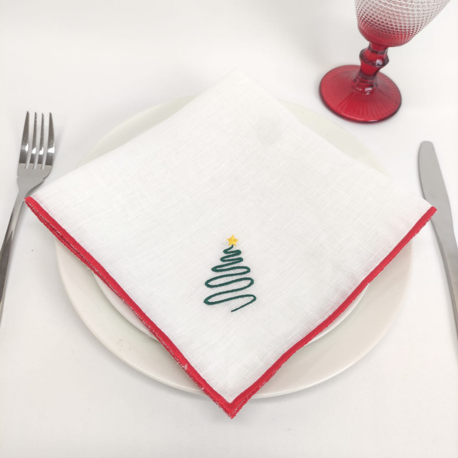 Guardanapo Christmas Tree Rolinho Linho JOL