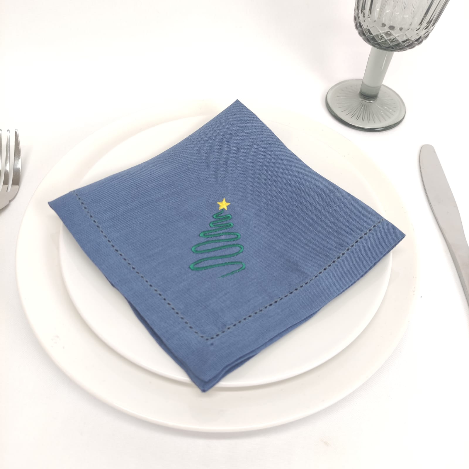 Guardanapo Linho Of Christmas Tree Green