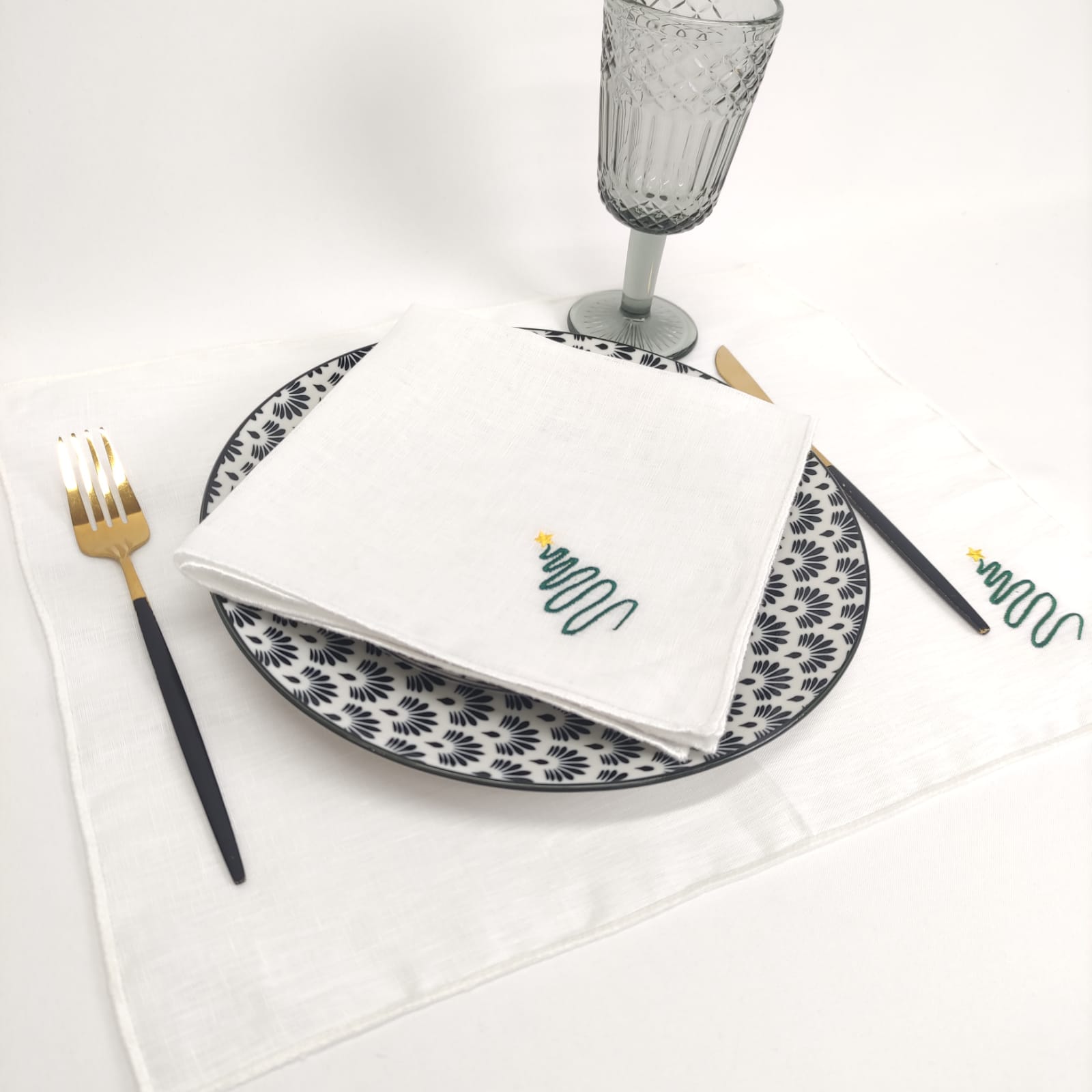 Individual Linho Of Rolinho Christmas Tree White