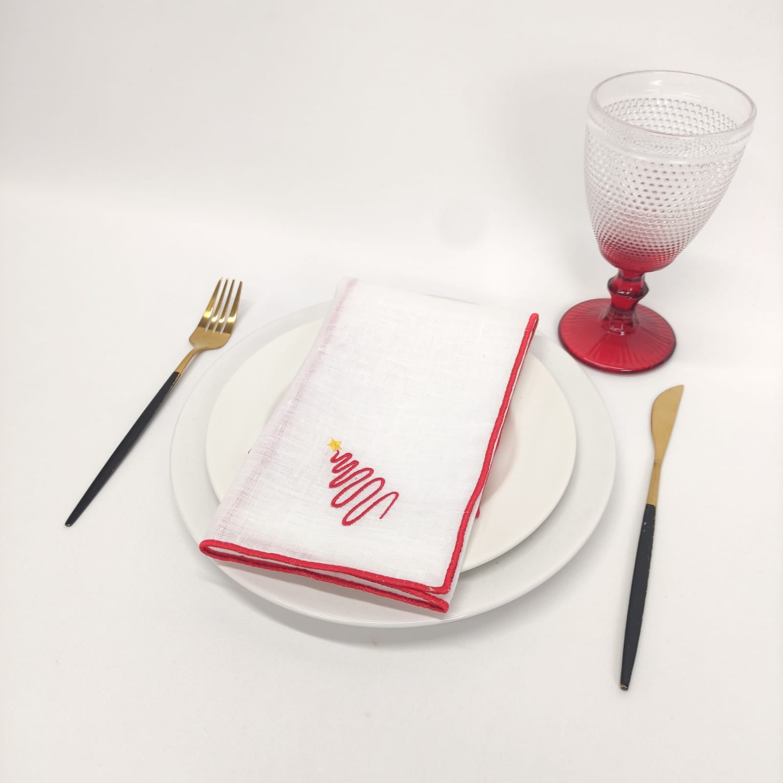 Guardanapo Christmas Tree Rolinho Linho JOL