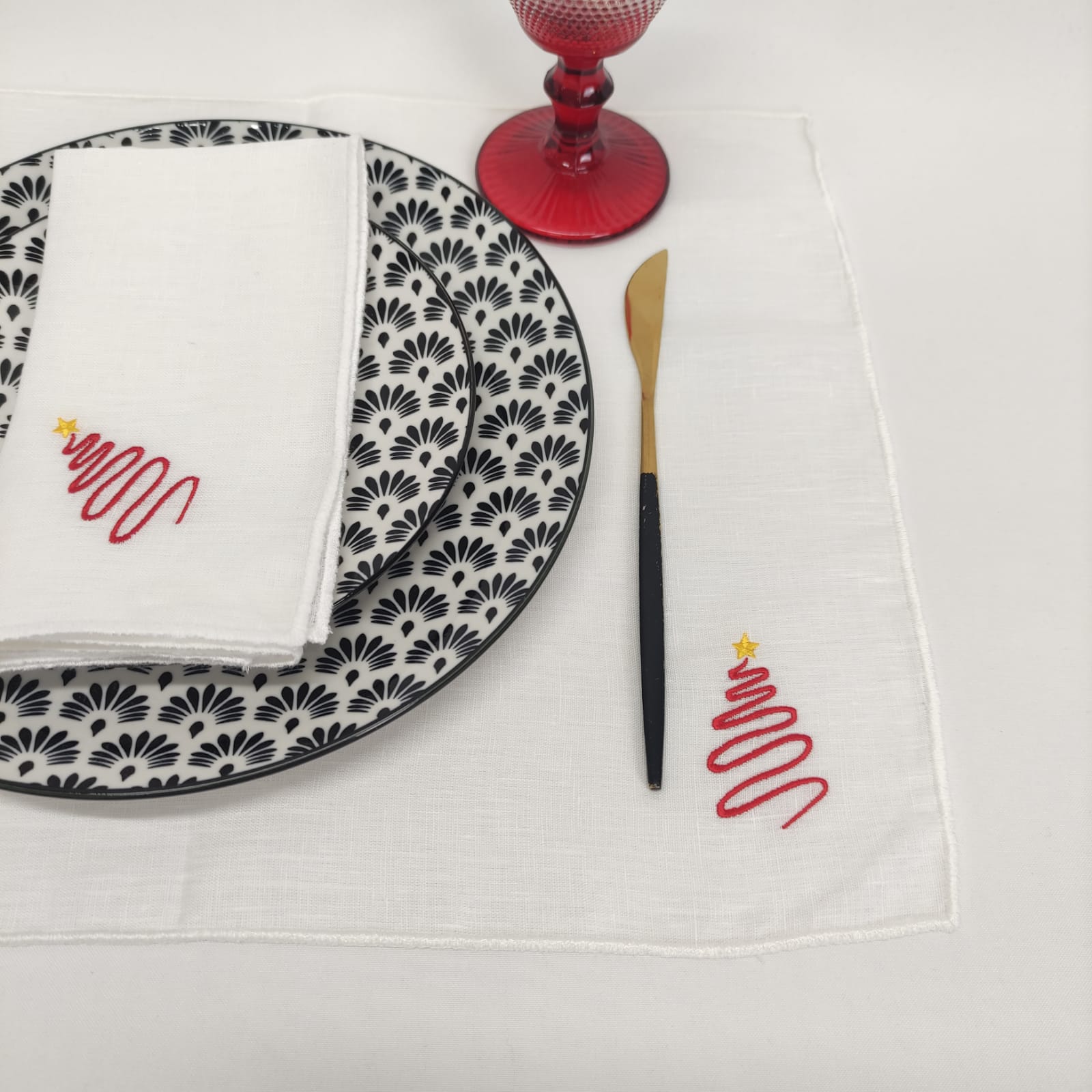 Individual Linho Of Rolinho Christmas Tree White