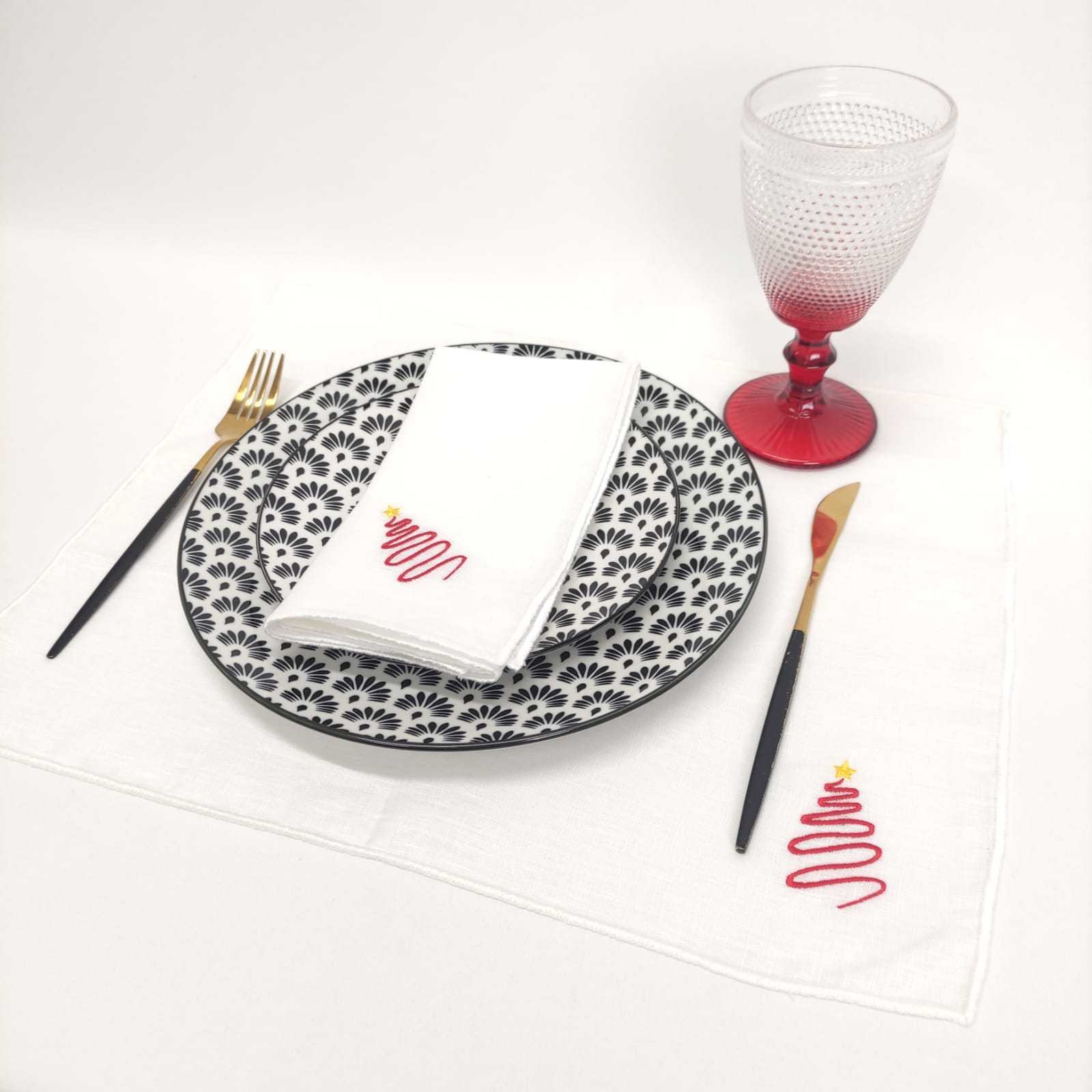 Individual Linho Of Rolinho Christmas Tree White