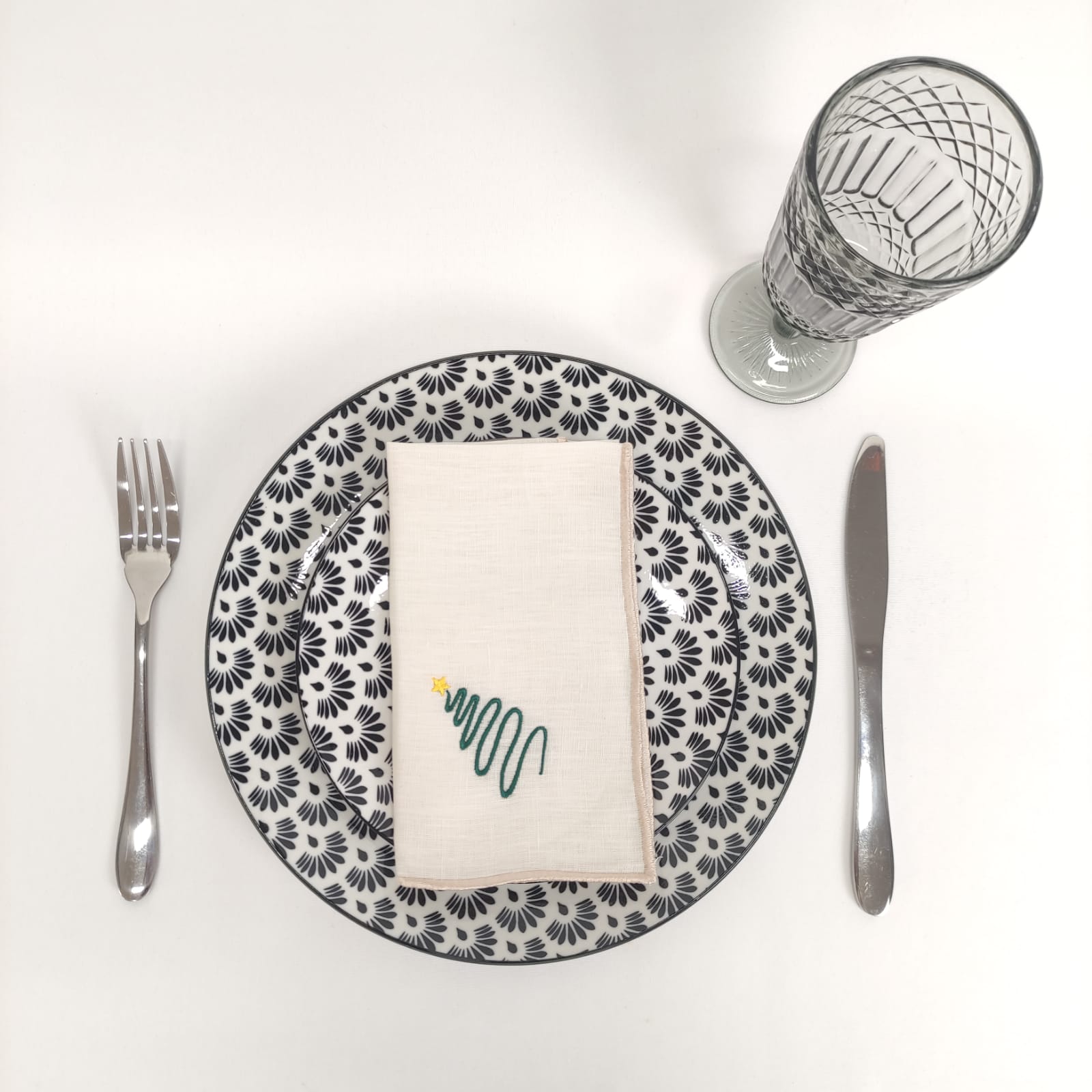 Guardanapo Linho Of Christmas Tree Pérola