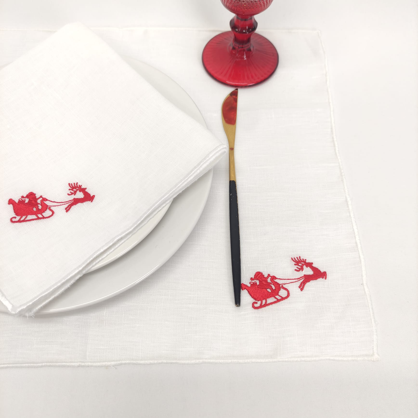 Individual Rolinho Linho Of Trenó White