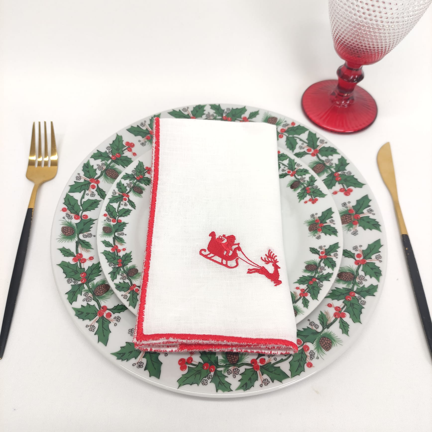 Guardanapo Trenó Rolinho Linho JOL