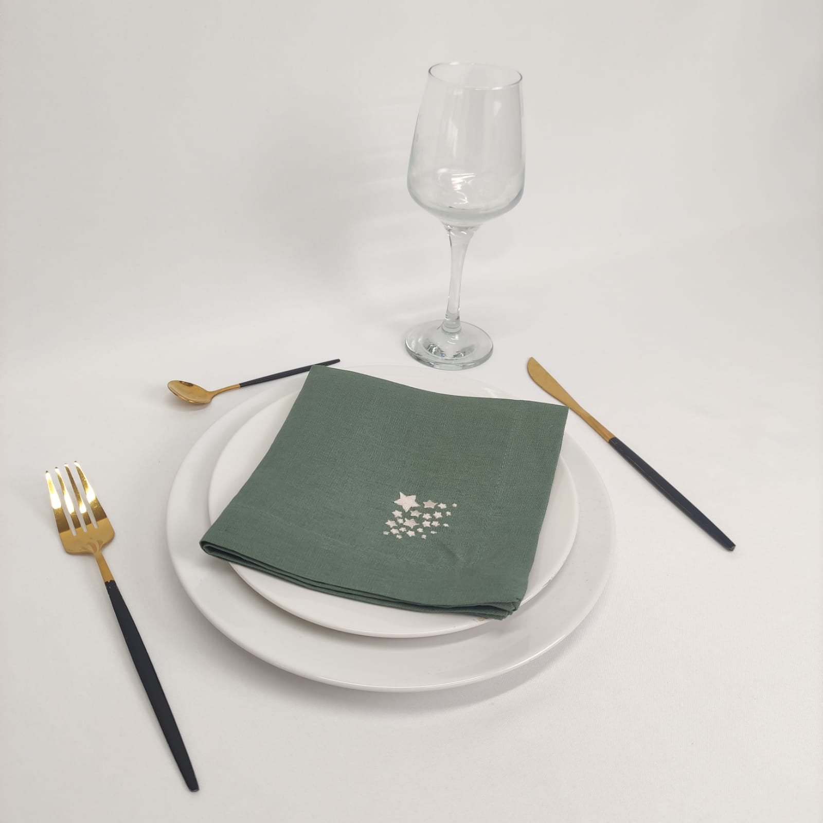 Guardanapo Linho ROL Verde Estrelinhas