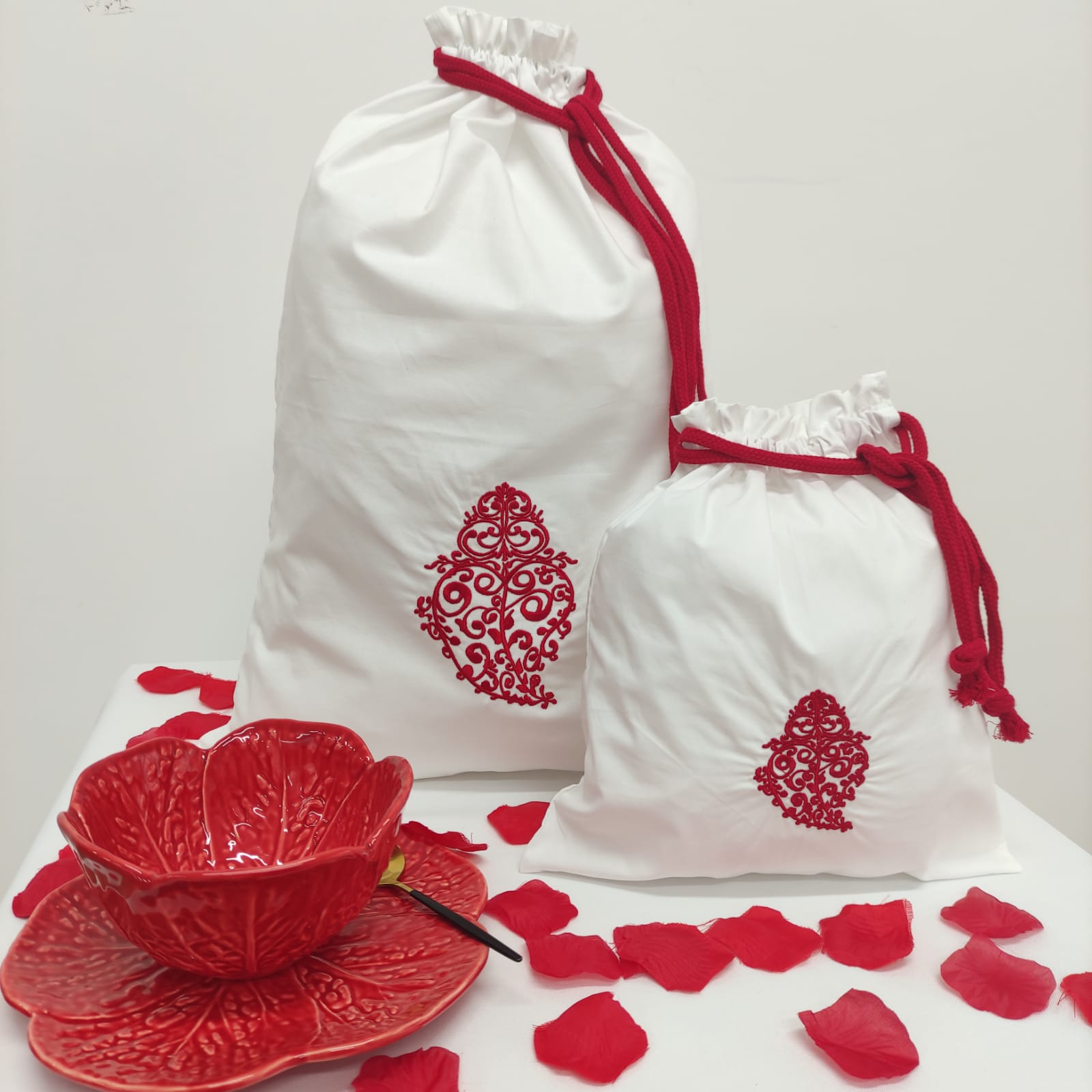Saco Pão e Merenda Coração Viana Red