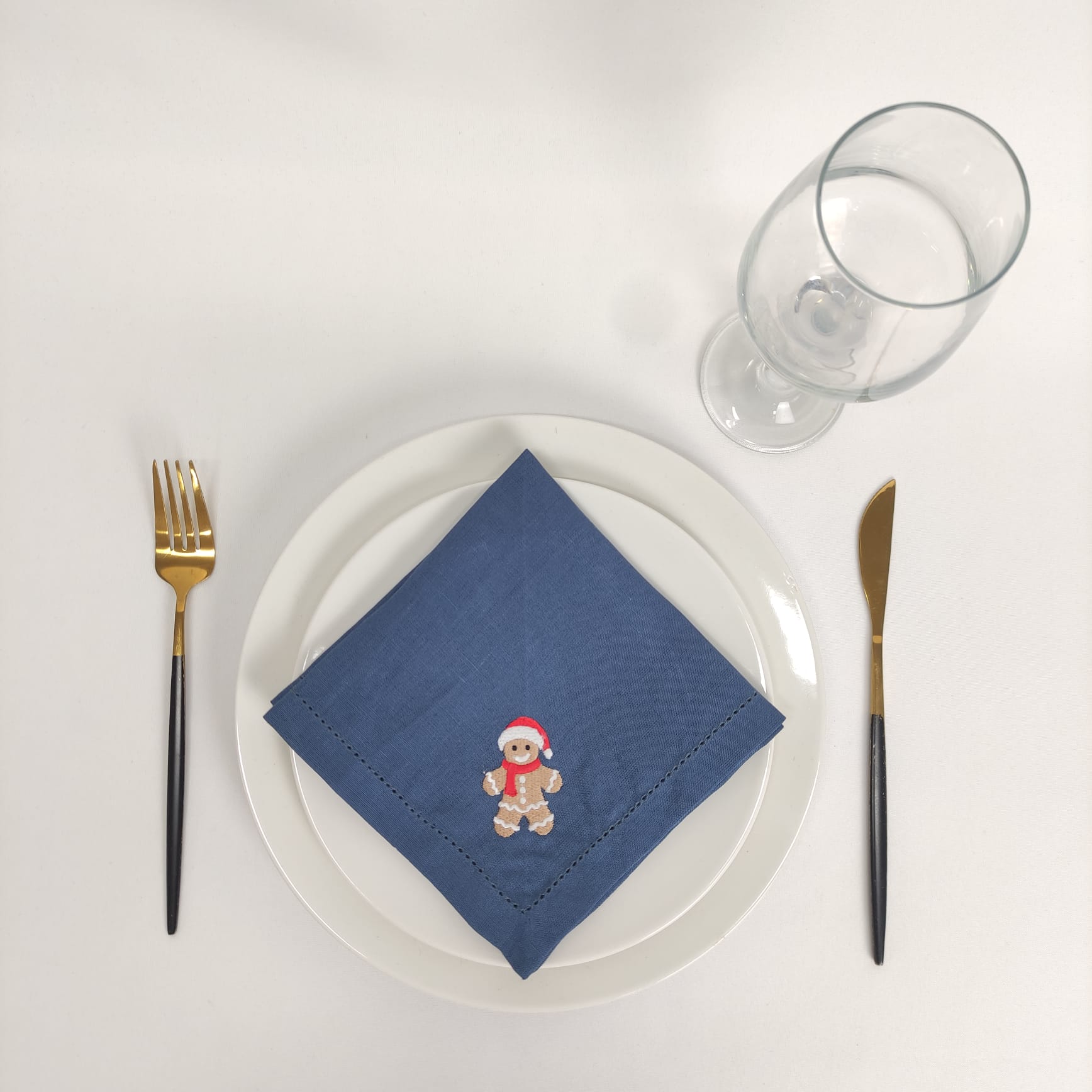Guardanapo Linho Of Gingerbread Man Blue