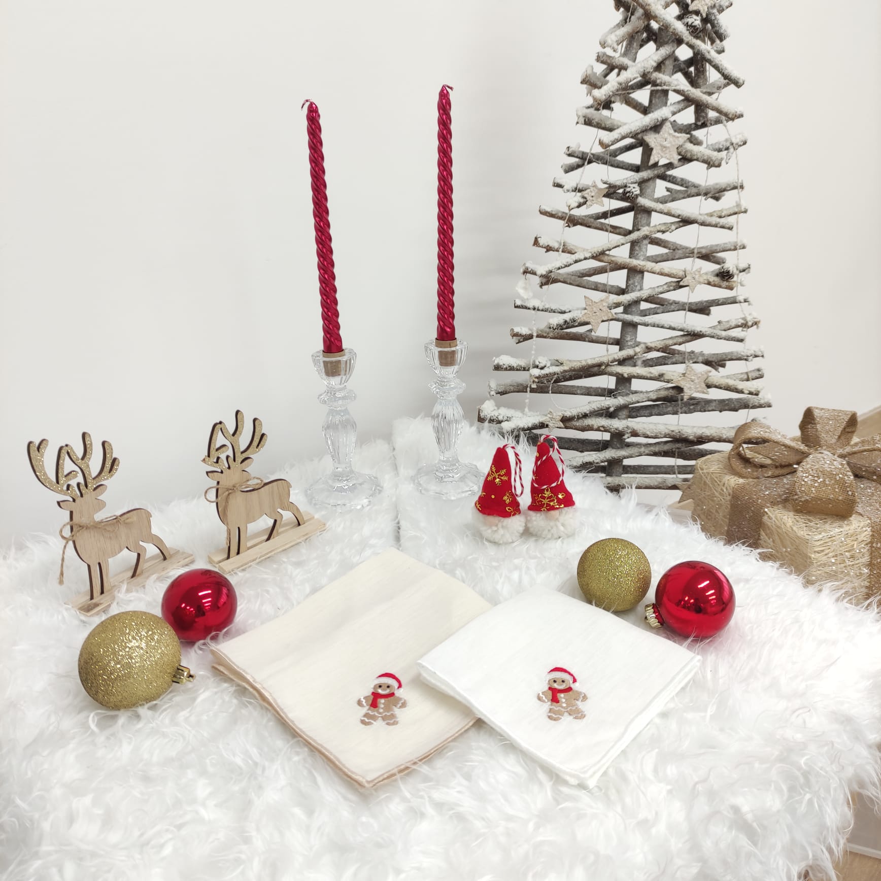 Guardanapo Rolinho Linho Of Gingerbread Man White