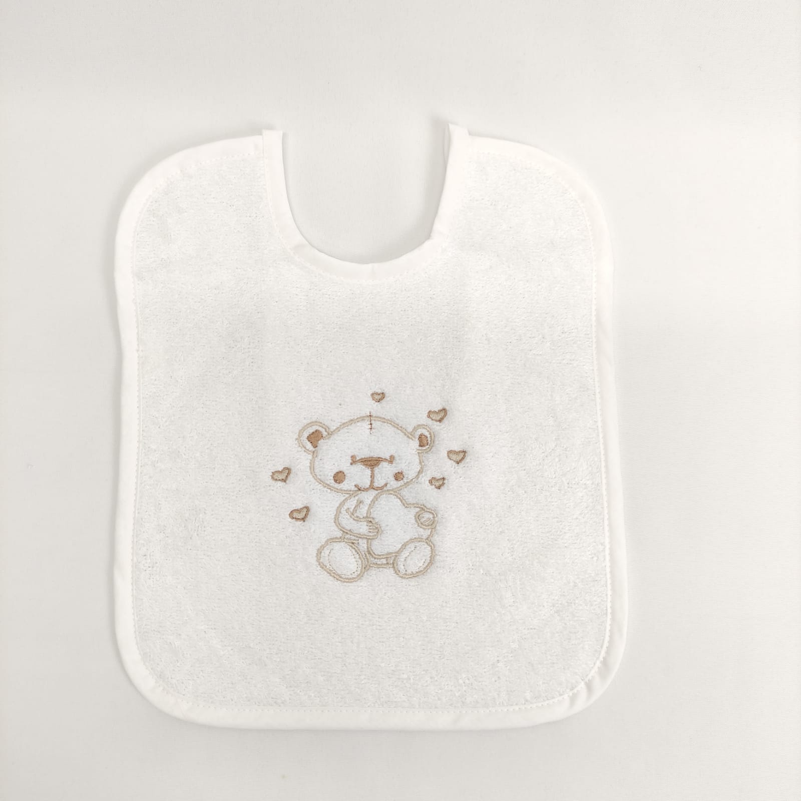 Babete Felpo Urso e Corações Personalizável