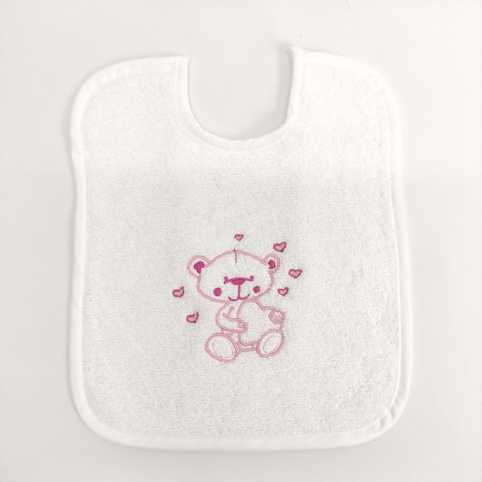 Babete Felpo Urso e Corações Personalizável