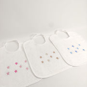 Babete Felpo Branco Estrelas Personalizável