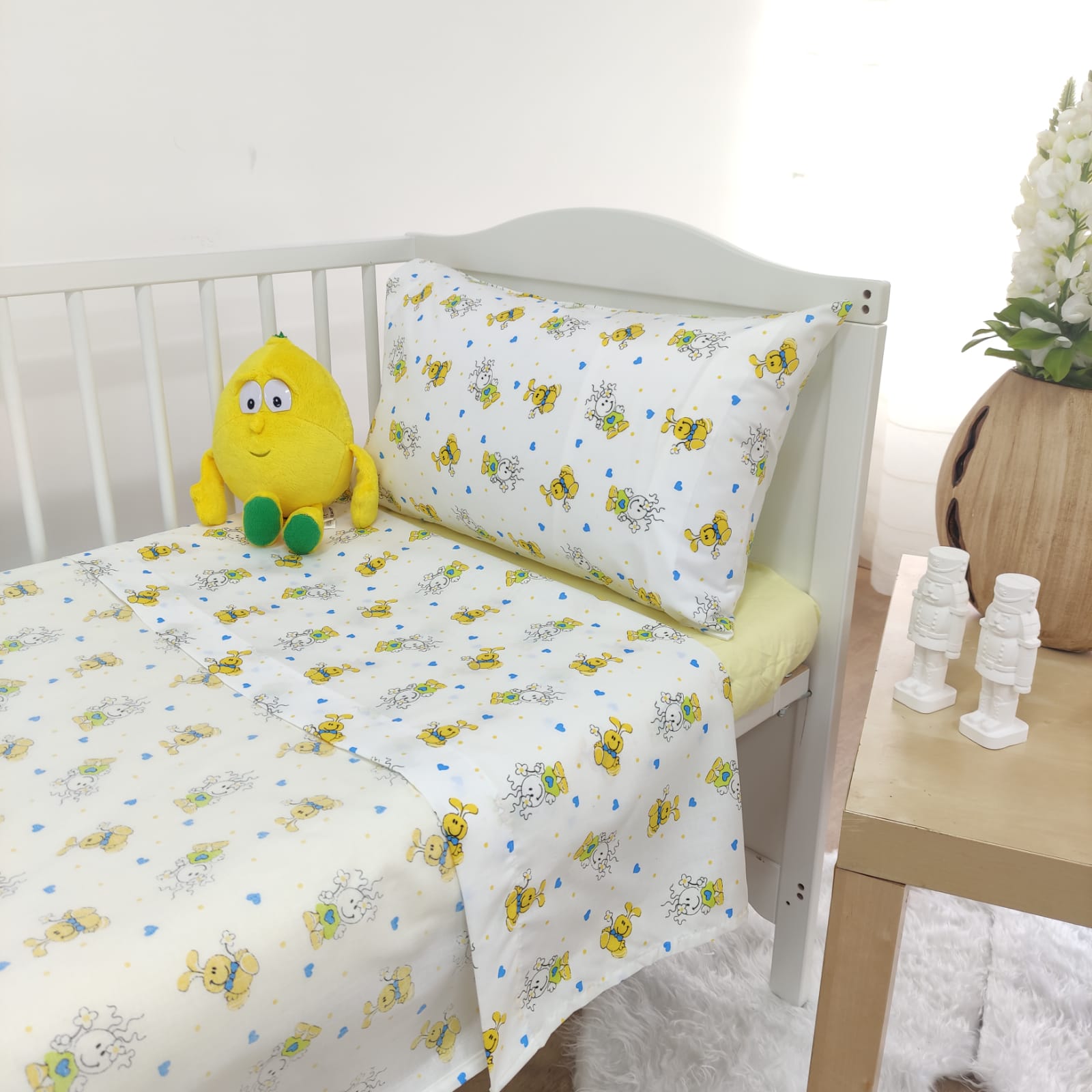 Jogo de Cama Bebé Boneco Amarelo