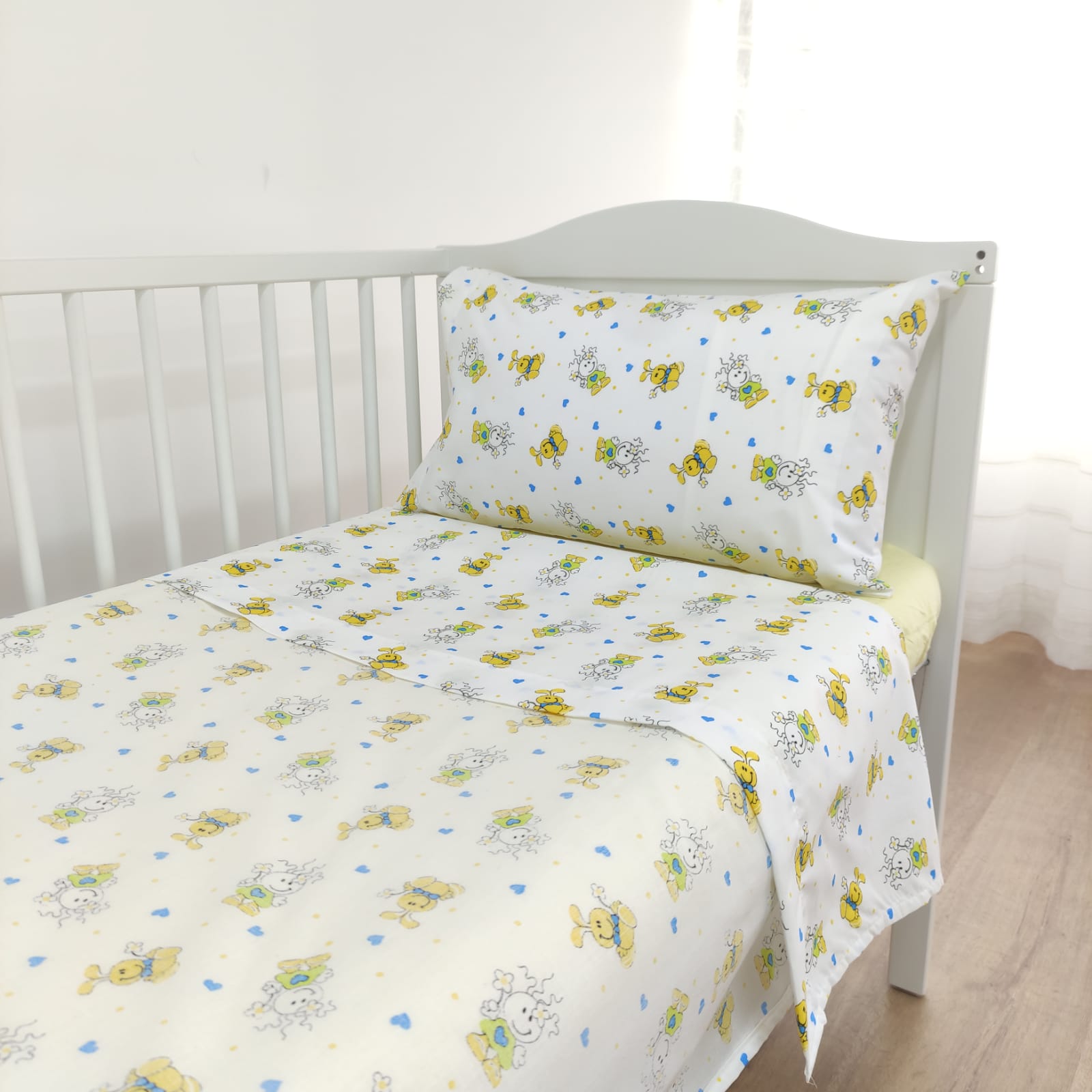 Jogo de Cama Bebé Boneco Amarelo