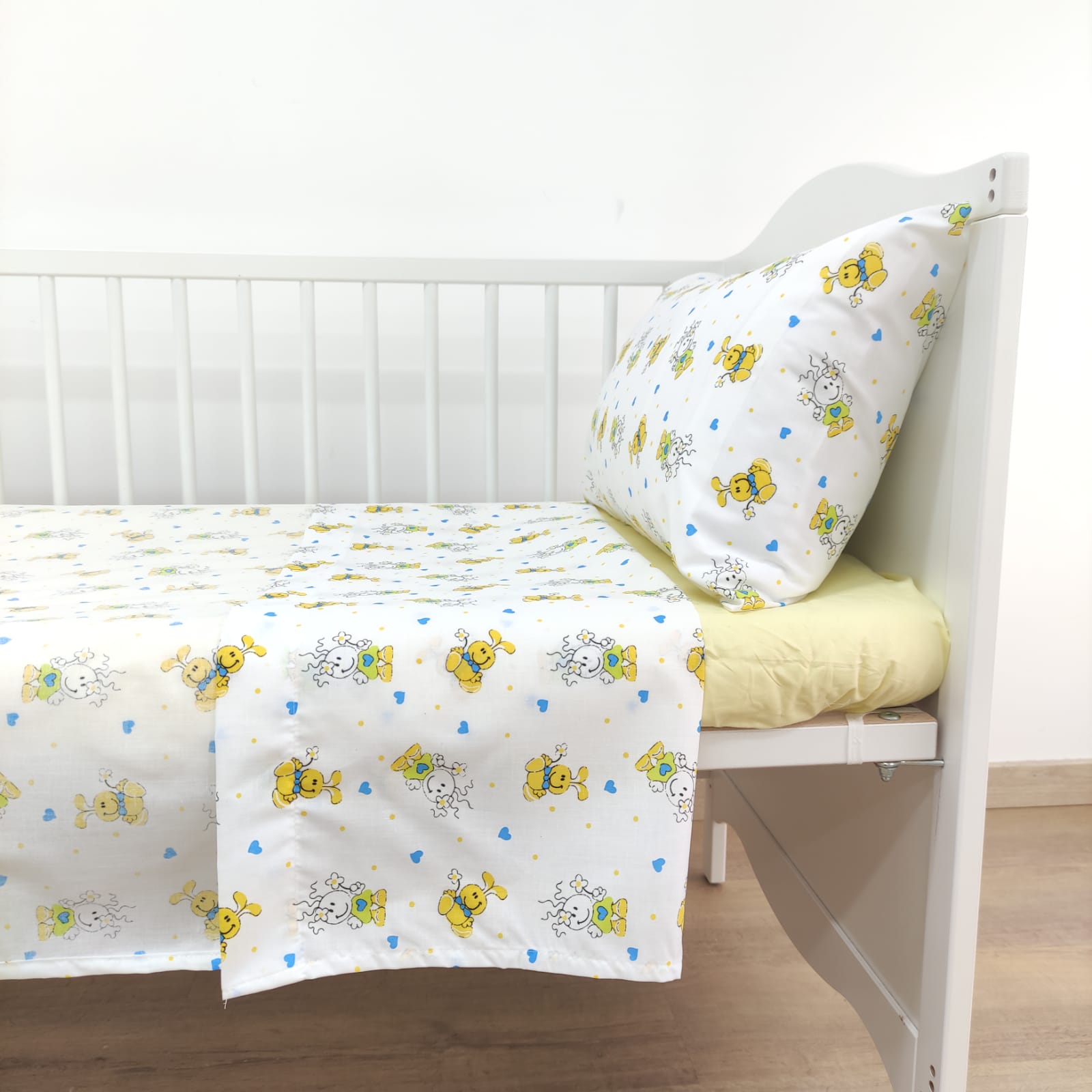 Jogo de Cama Bebé Boneco Amarelo