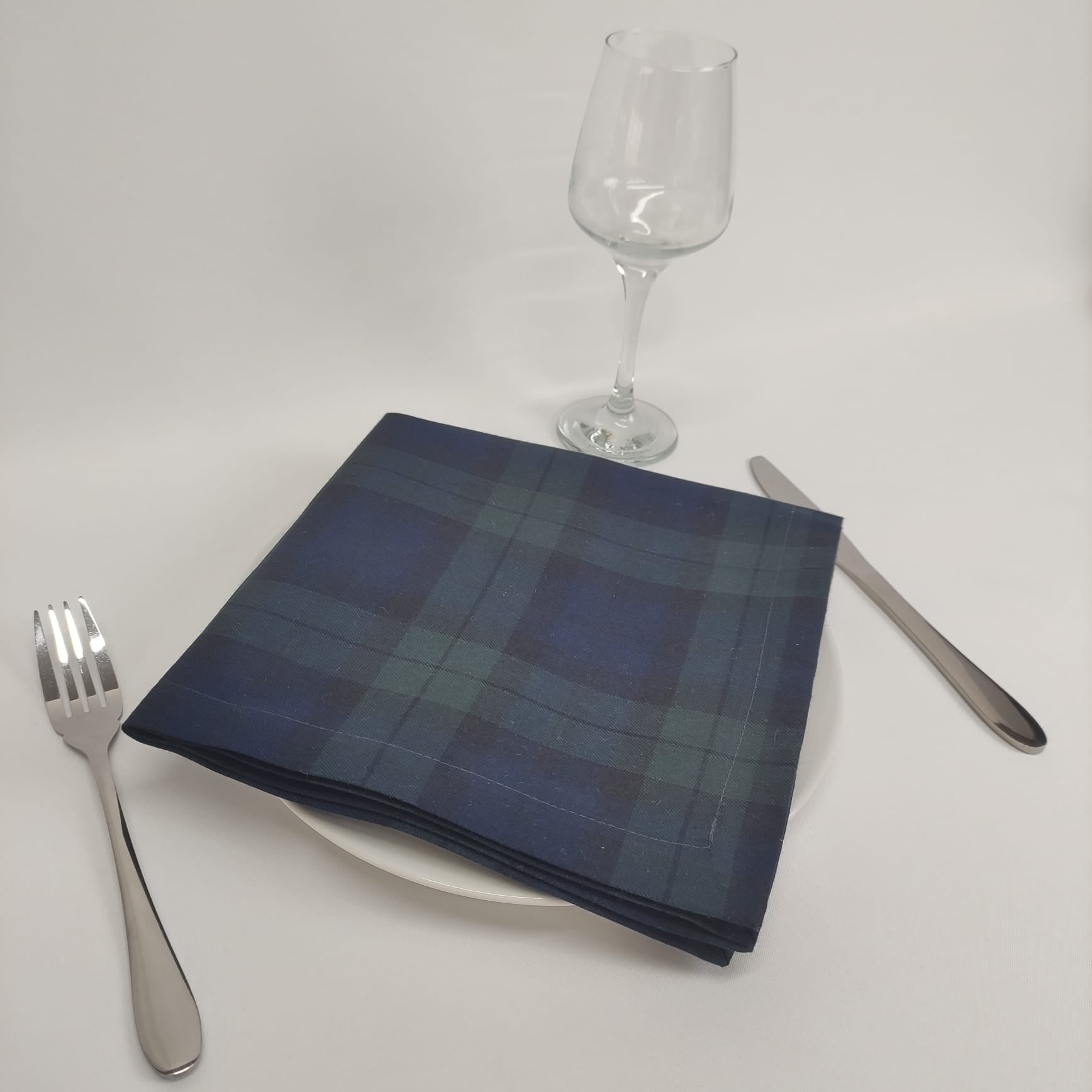 Guardanapo Algodão Quadrados Azuis-Verde