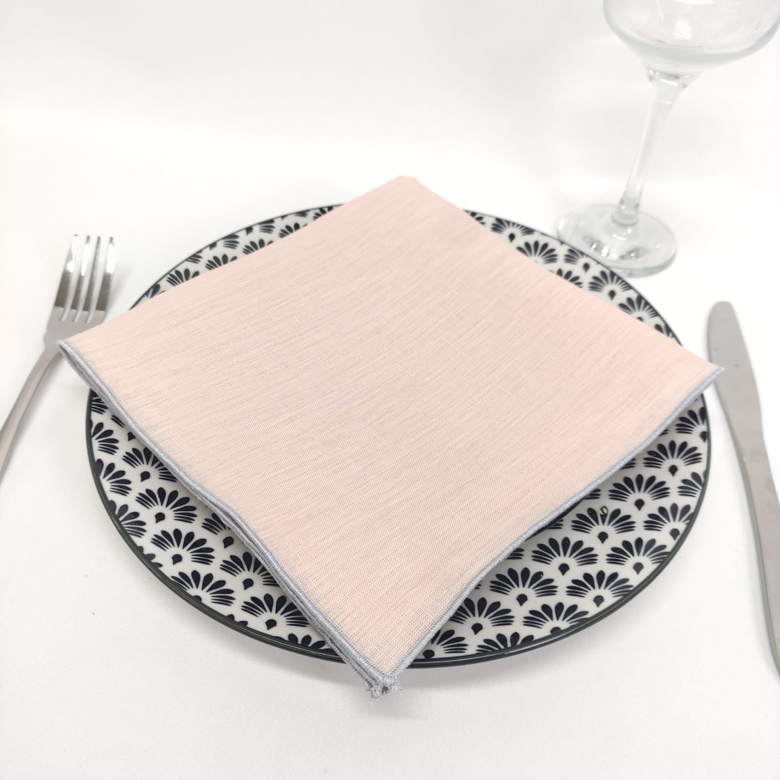 Guardanapo Rosa Bebé Rolinho Cinza