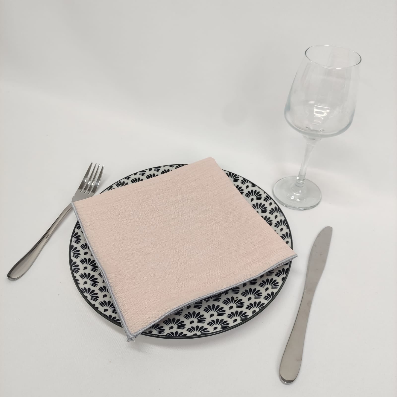 Guardanapo Rosa Bebé Rolinho Cinza
