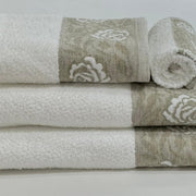 Conjunto de Toalhas Felpo Rosa Branca